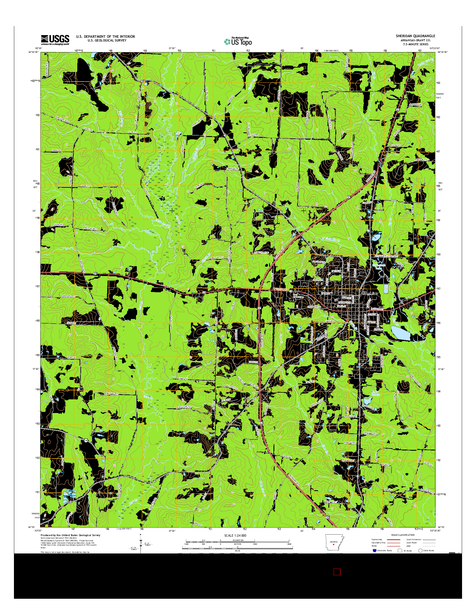 USGS US TOPO 7.5-MINUTE MAP FOR SHERIDAN, AR 2017