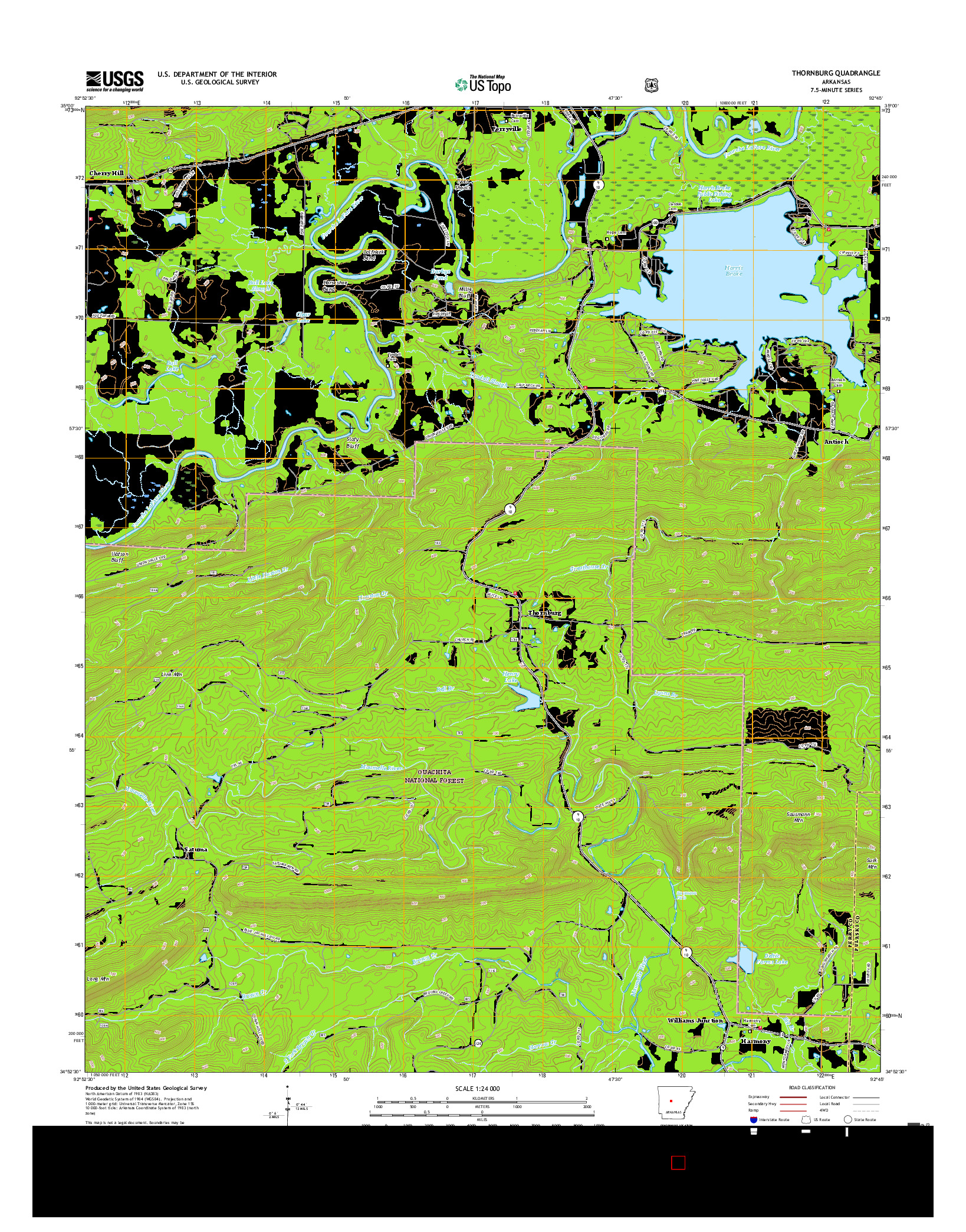 USGS US TOPO 7.5-MINUTE MAP FOR THORNBURG, AR 2017