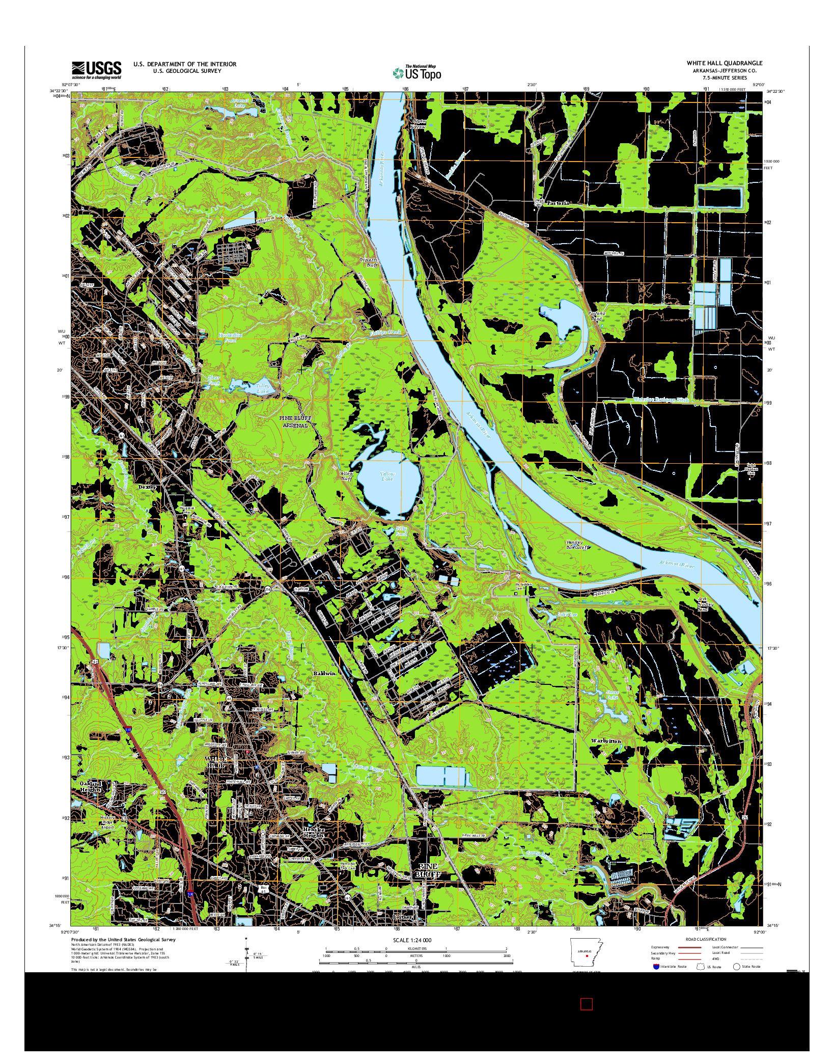 USGS US TOPO 7.5-MINUTE MAP FOR WHITE HALL, AR 2017