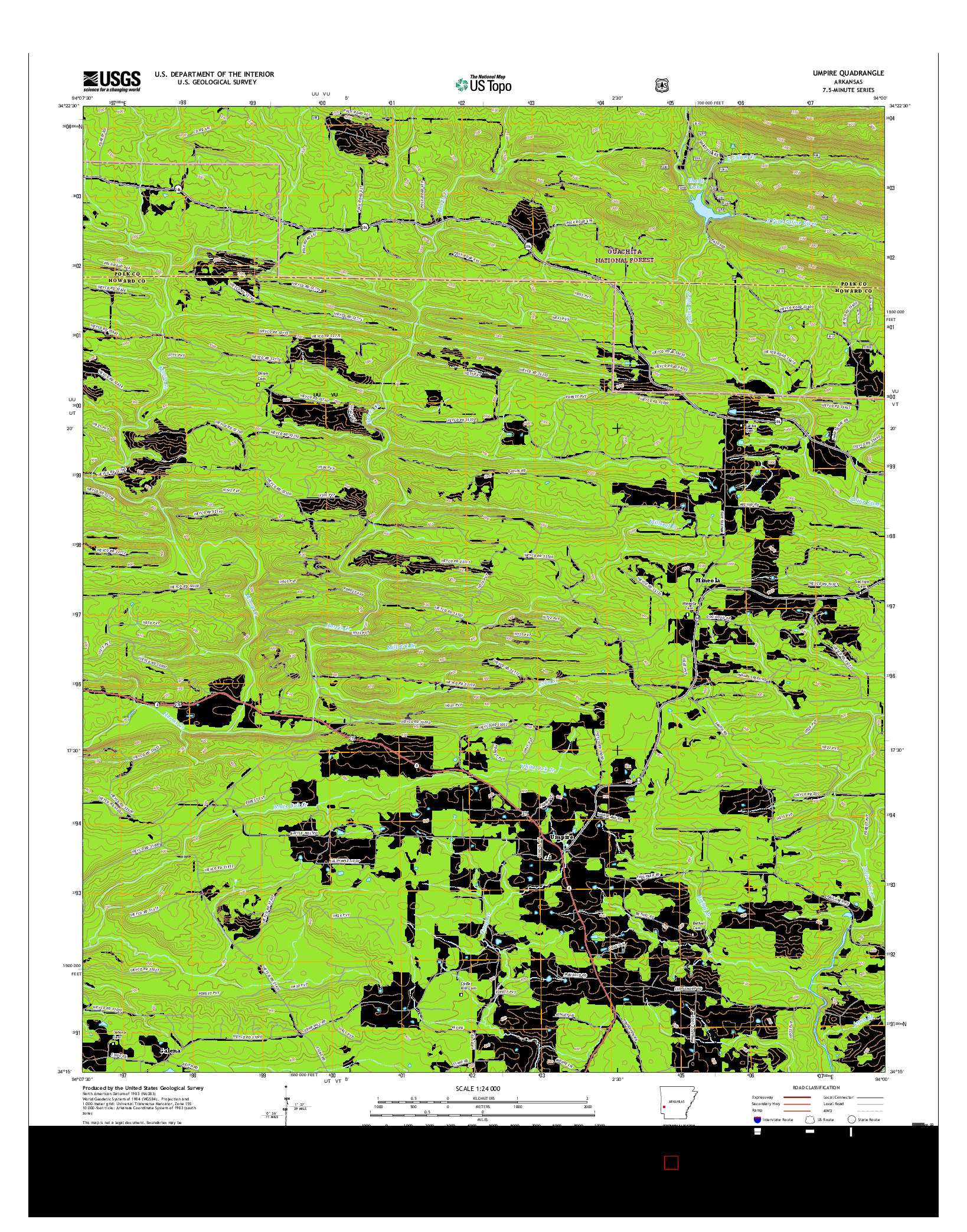 USGS US TOPO 7.5-MINUTE MAP FOR UMPIRE, AR 2017