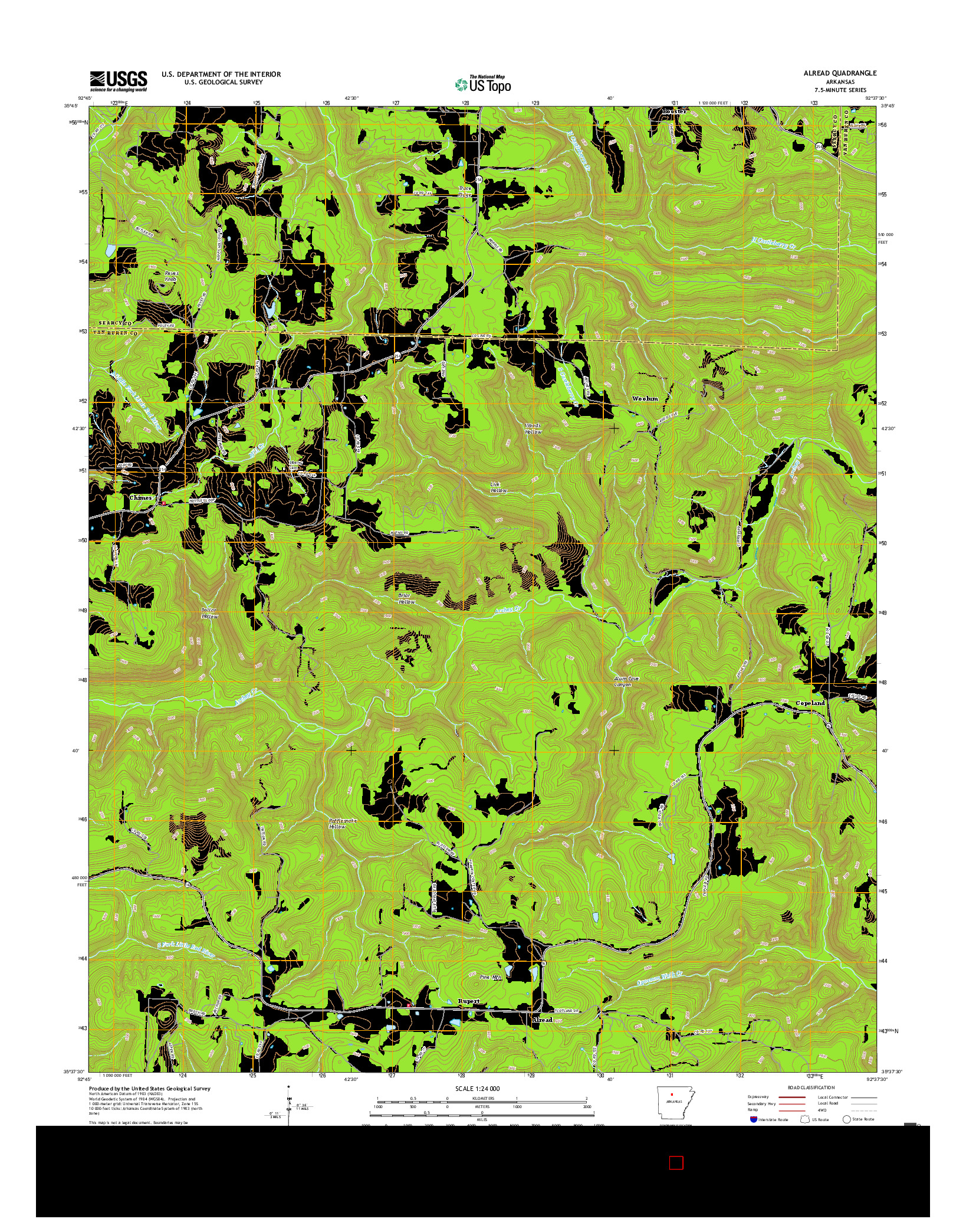 USGS US TOPO 7.5-MINUTE MAP FOR ALREAD, AR 2017