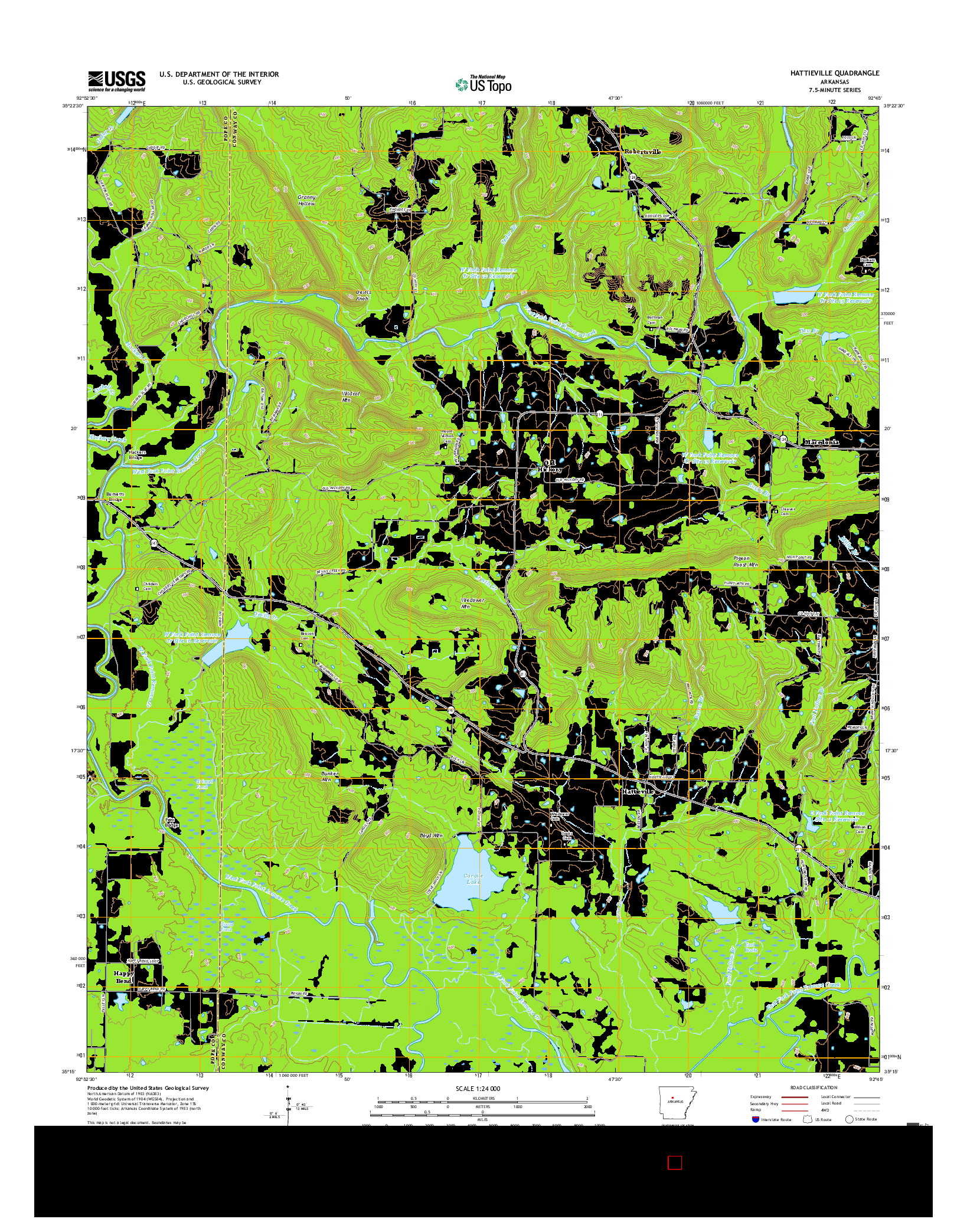 USGS US TOPO 7.5-MINUTE MAP FOR HATTIEVILLE, AR 2017