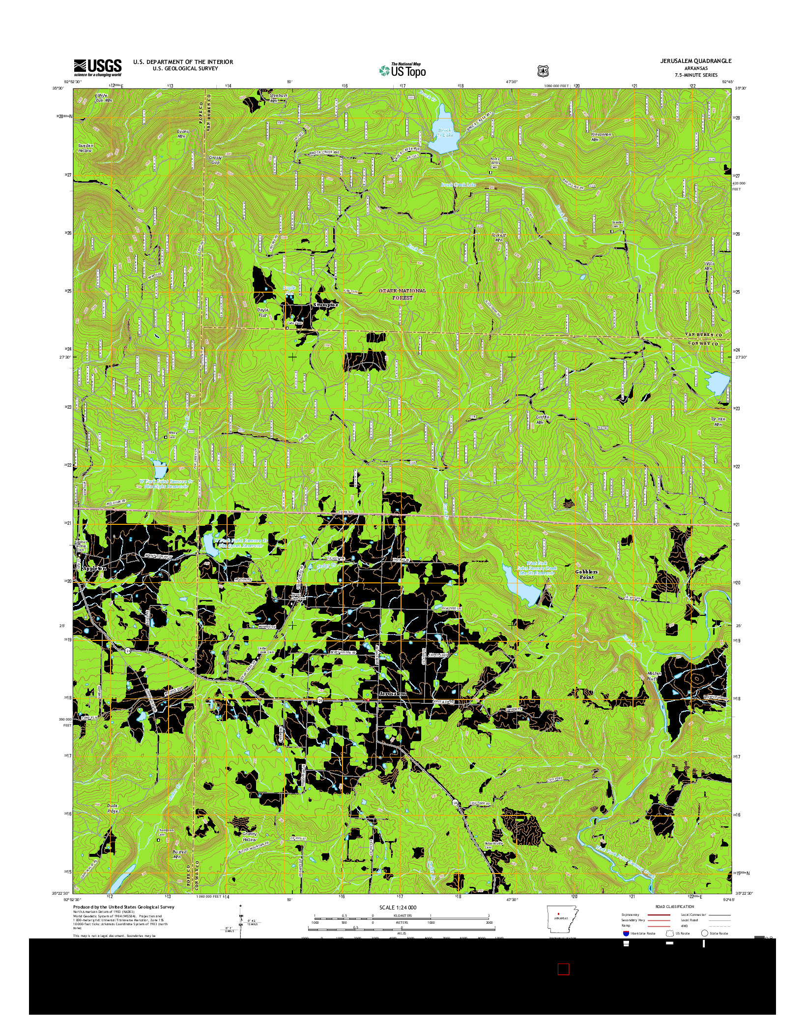 USGS US TOPO 7.5-MINUTE MAP FOR JERUSALEM, AR 2017