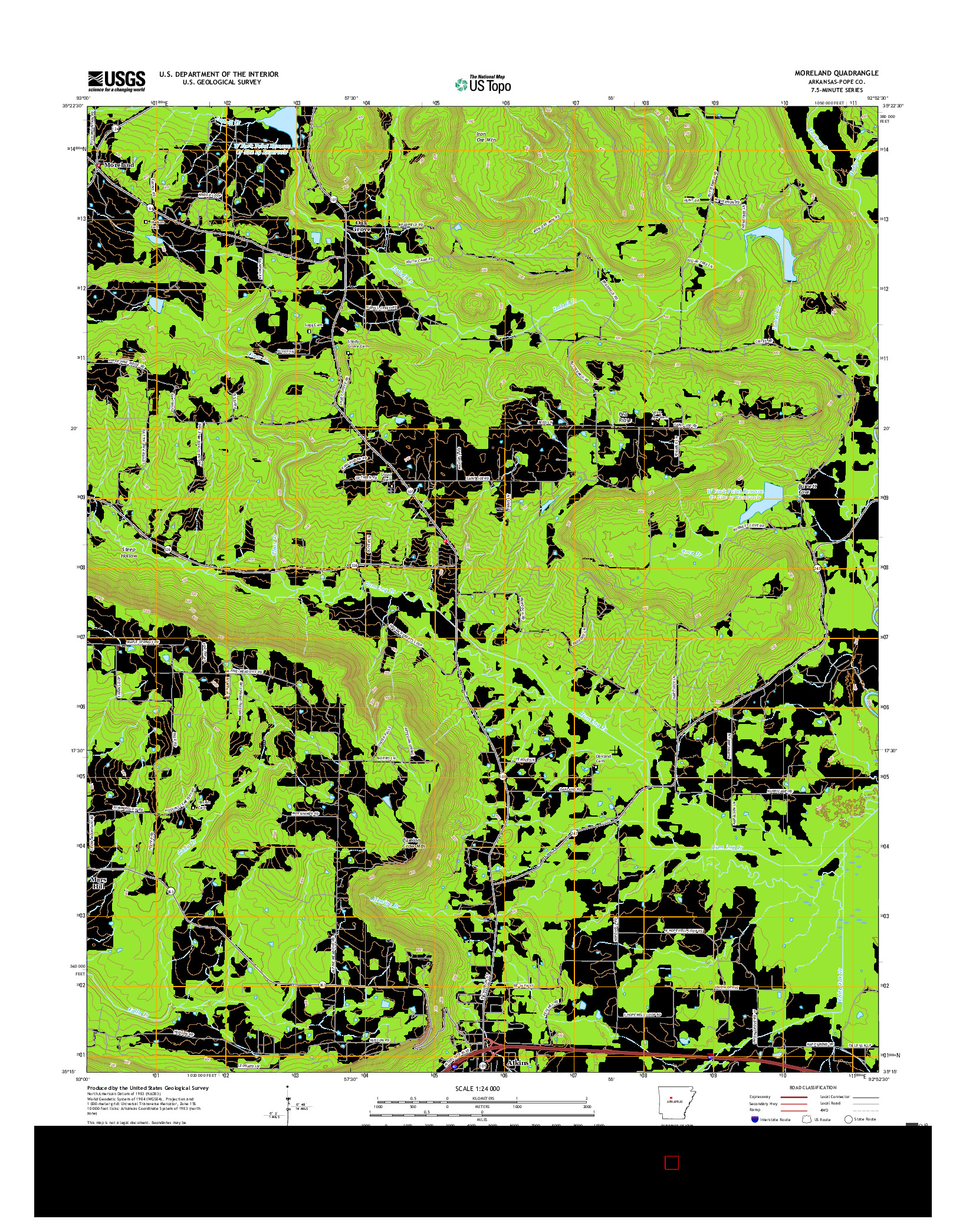 USGS US TOPO 7.5-MINUTE MAP FOR MORELAND, AR 2017