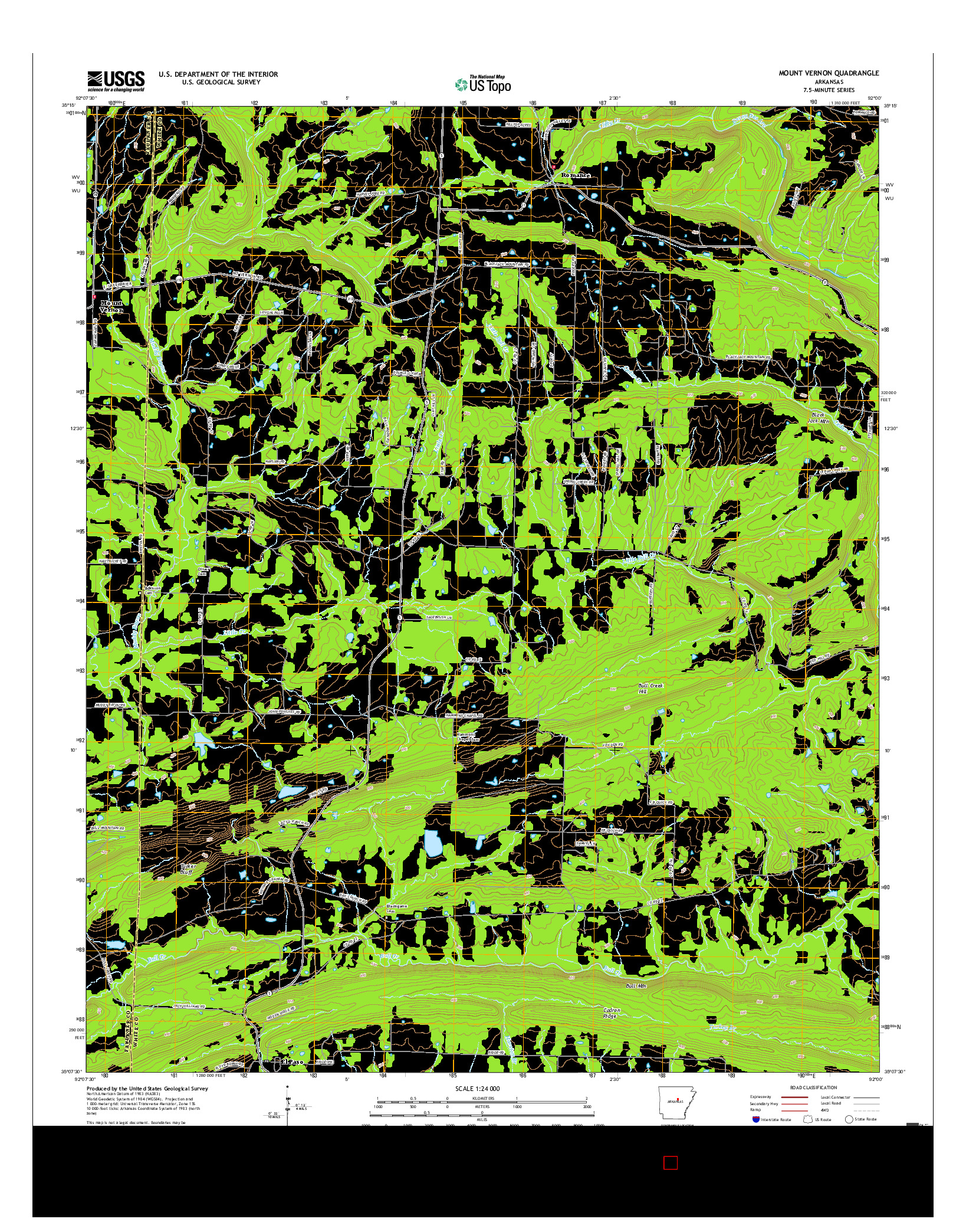 USGS US TOPO 7.5-MINUTE MAP FOR MOUNT VERNON, AR 2017