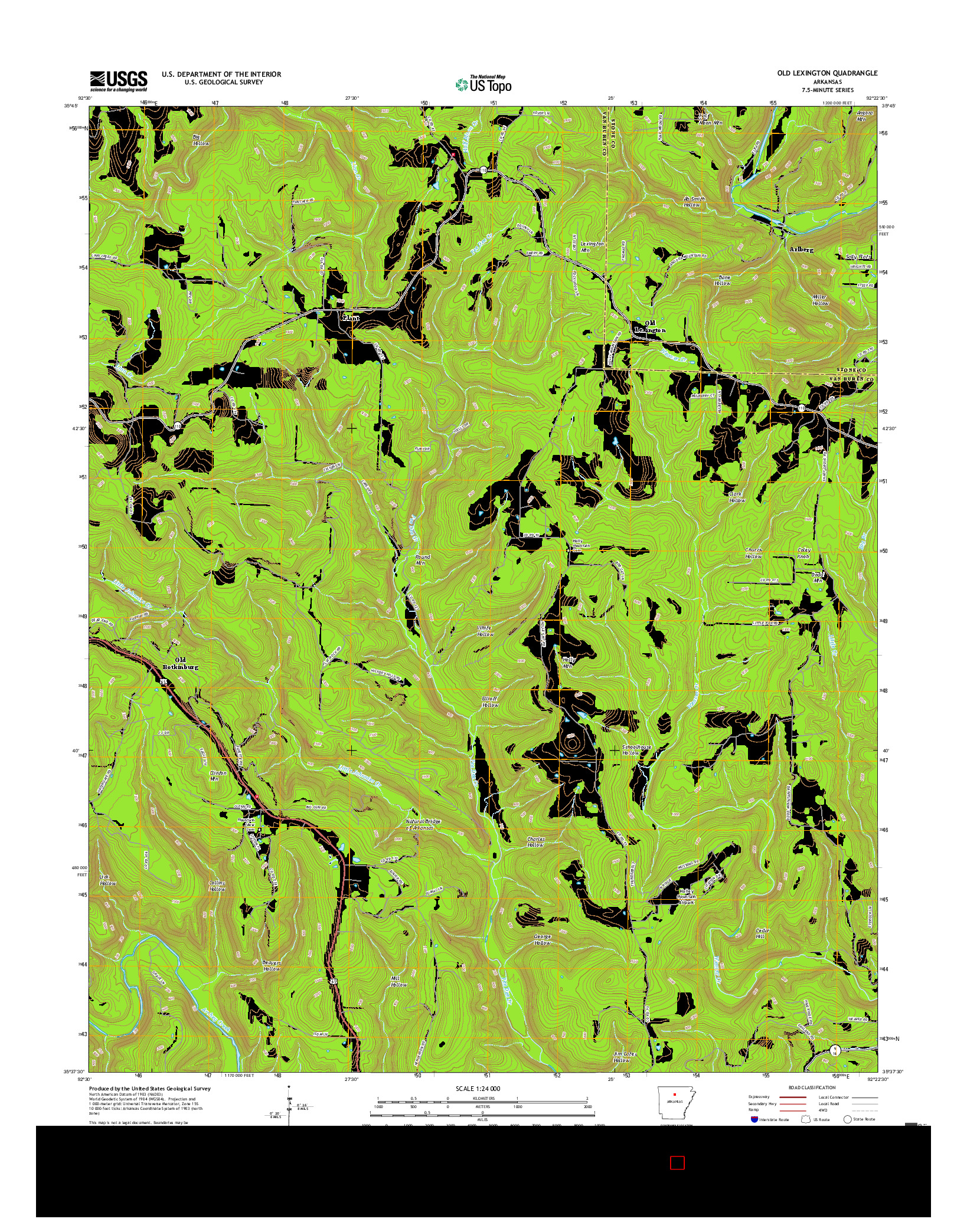 USGS US TOPO 7.5-MINUTE MAP FOR OLD LEXINGTON, AR 2017