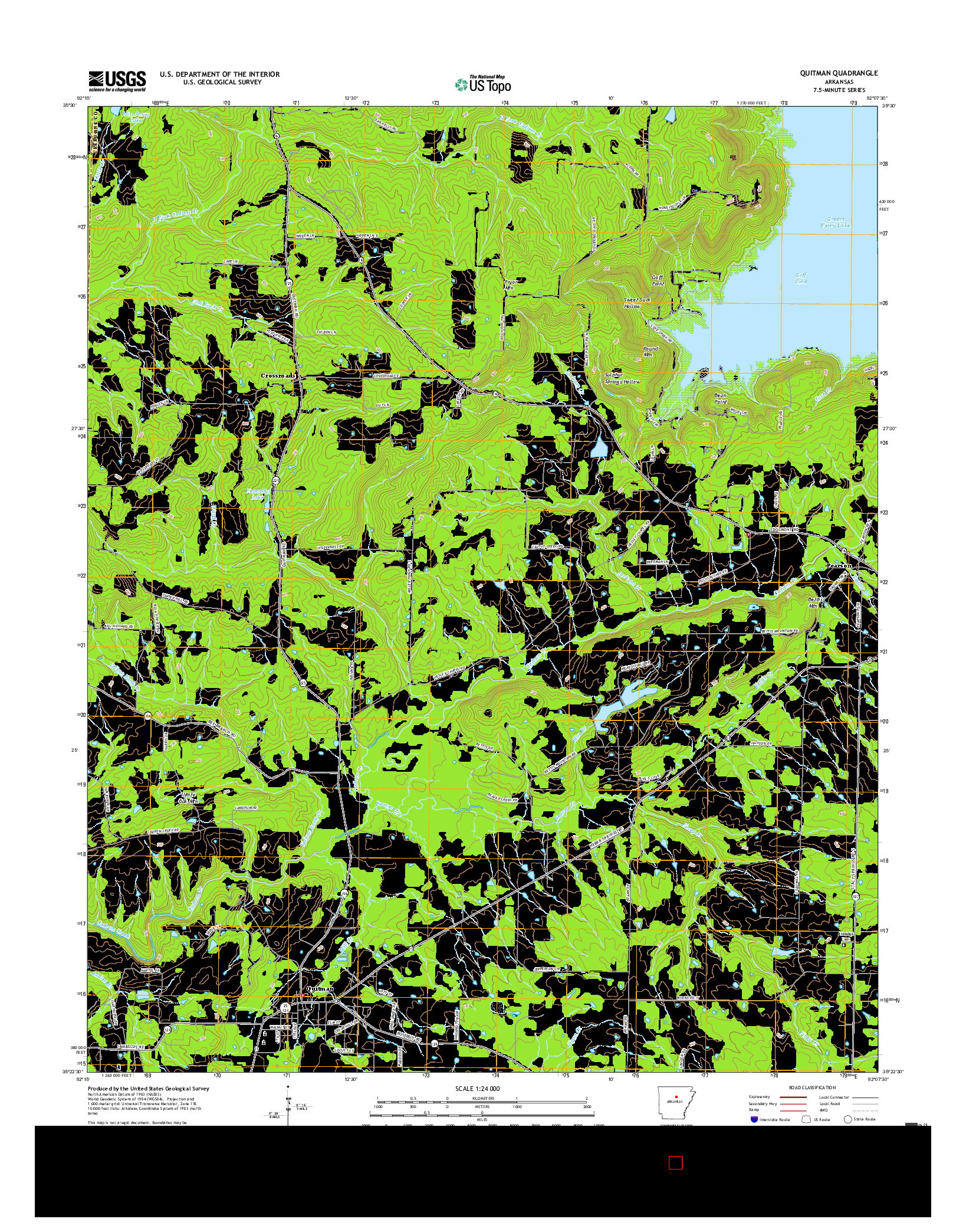 USGS US TOPO 7.5-MINUTE MAP FOR QUITMAN, AR 2017