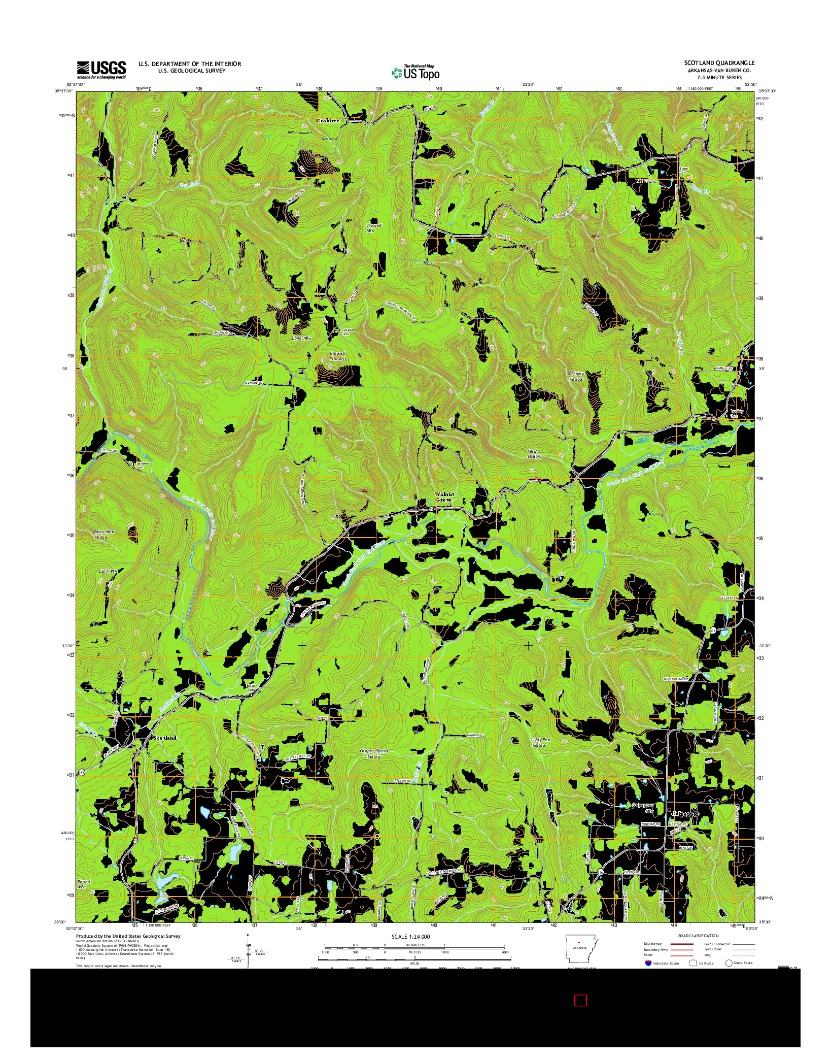 USGS US TOPO 7.5-MINUTE MAP FOR SCOTLAND, AR 2017