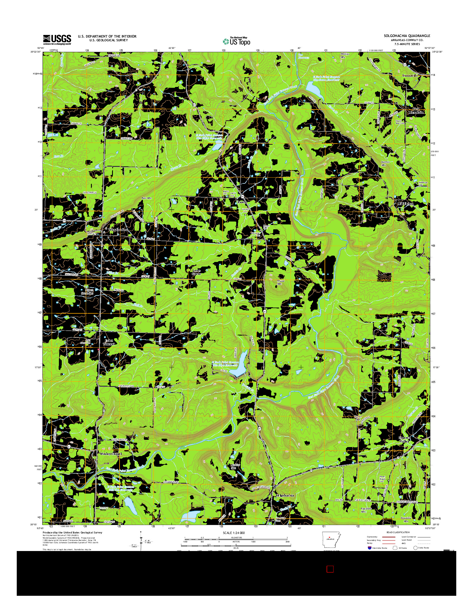 USGS US TOPO 7.5-MINUTE MAP FOR SOLGOHACHIA, AR 2017