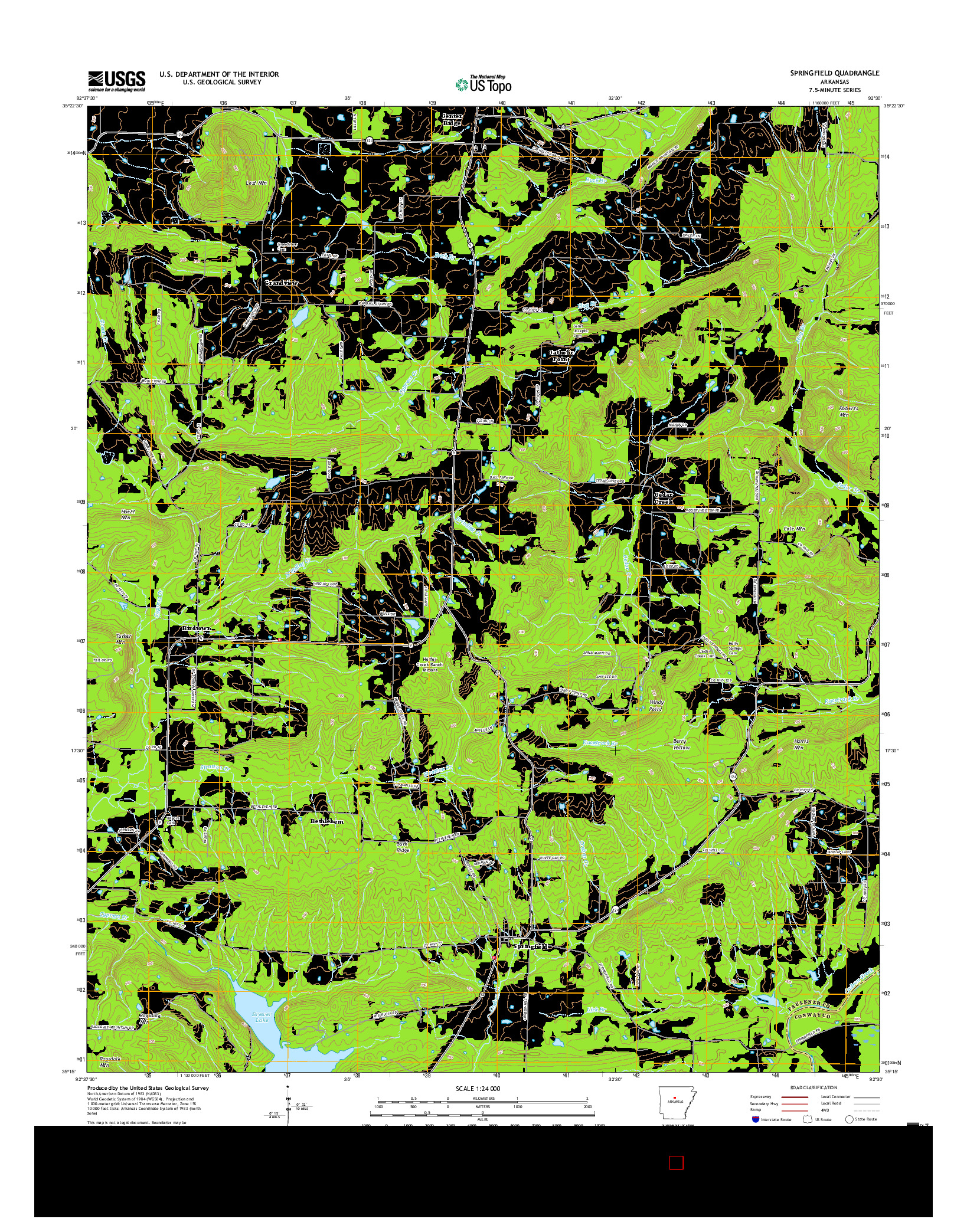 USGS US TOPO 7.5-MINUTE MAP FOR SPRINGFIELD, AR 2017