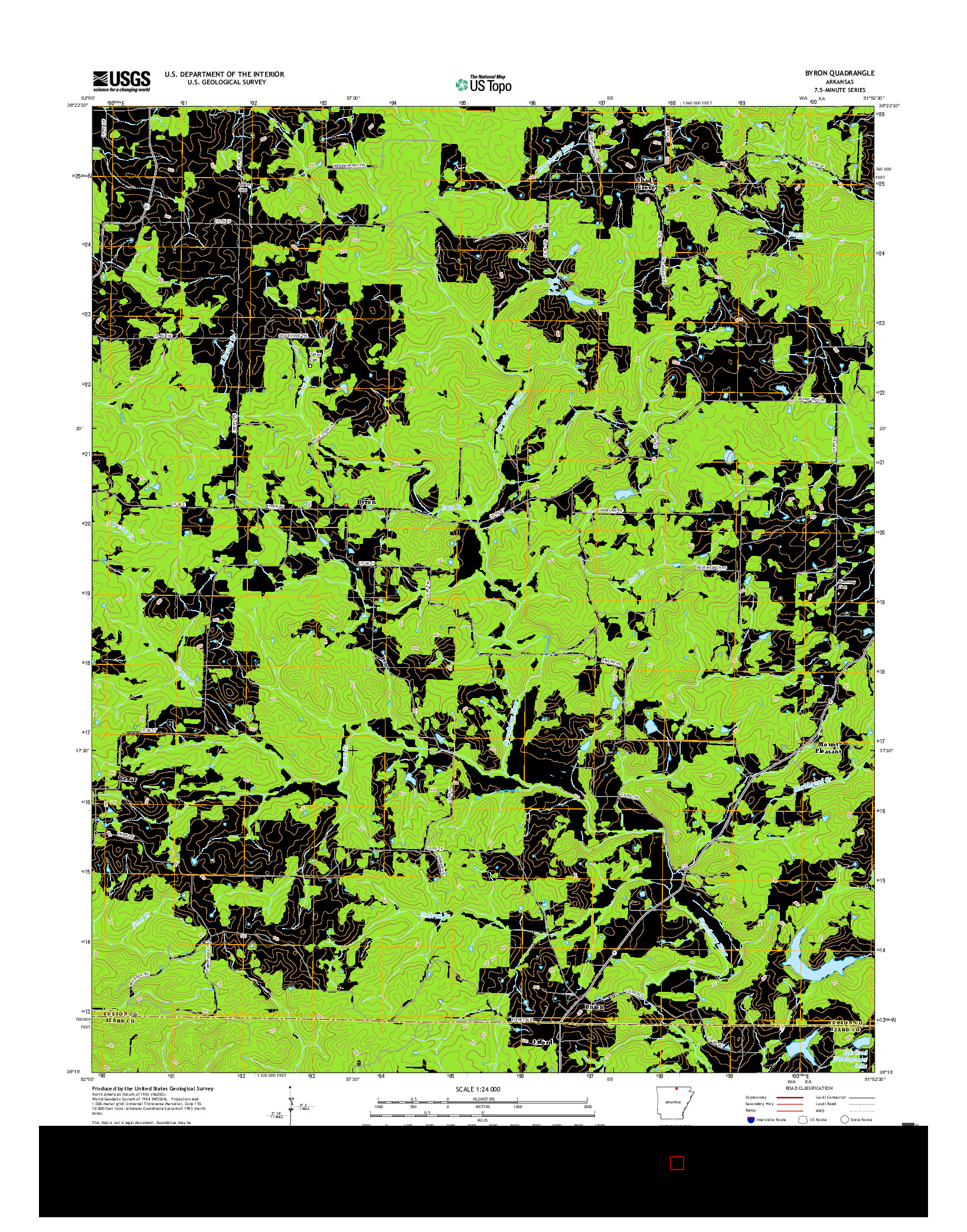 USGS US TOPO 7.5-MINUTE MAP FOR BYRON, AR 2017