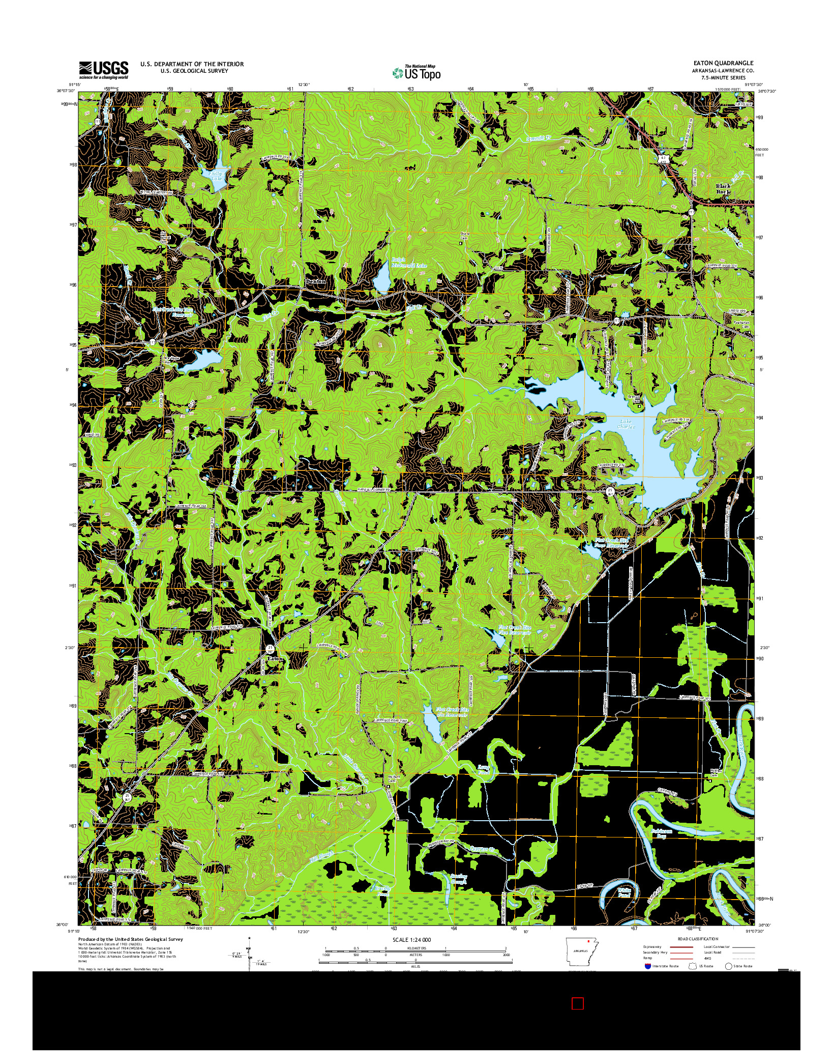 USGS US TOPO 7.5-MINUTE MAP FOR EATON, AR 2017