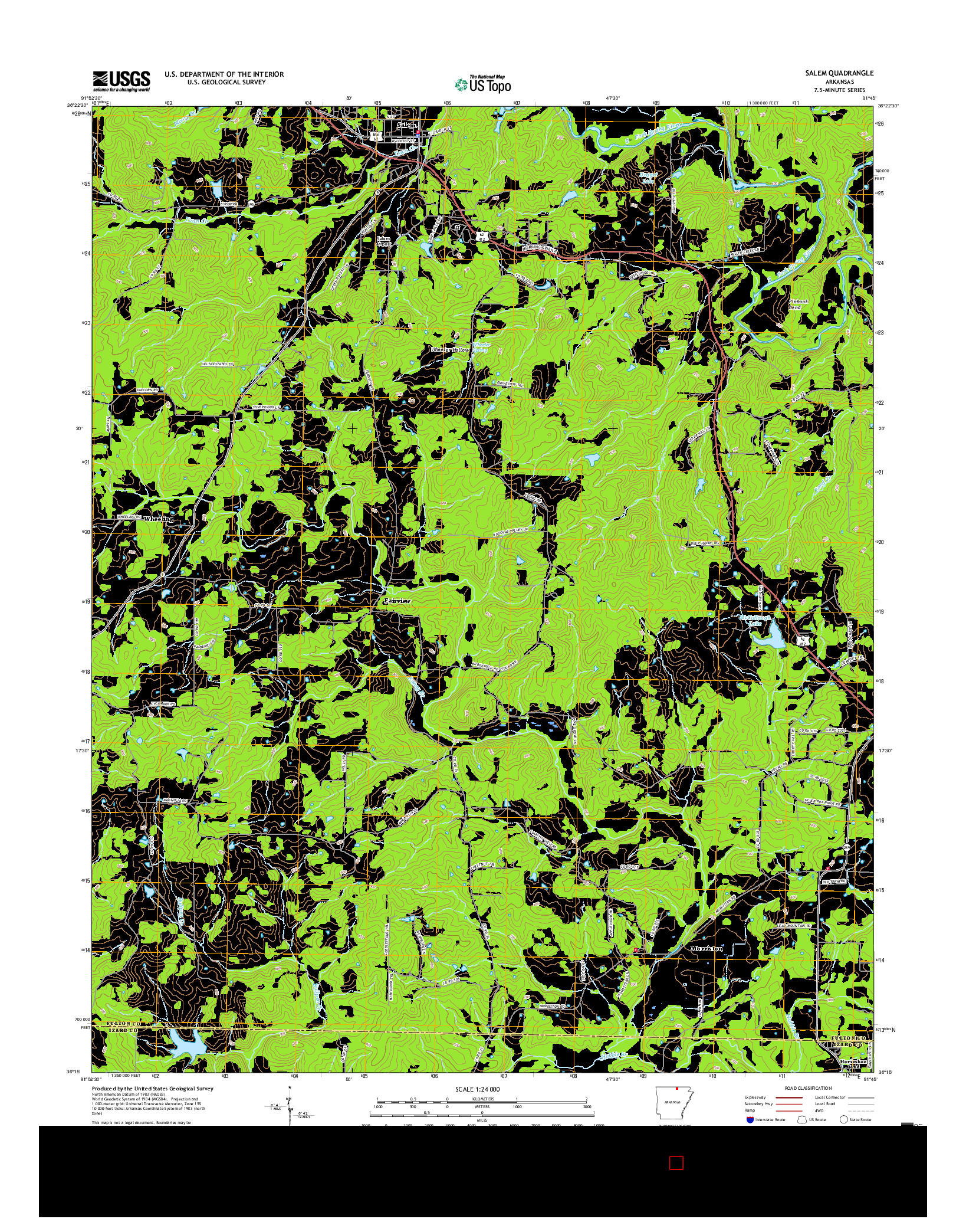 USGS US TOPO 7.5-MINUTE MAP FOR SALEM, AR 2017