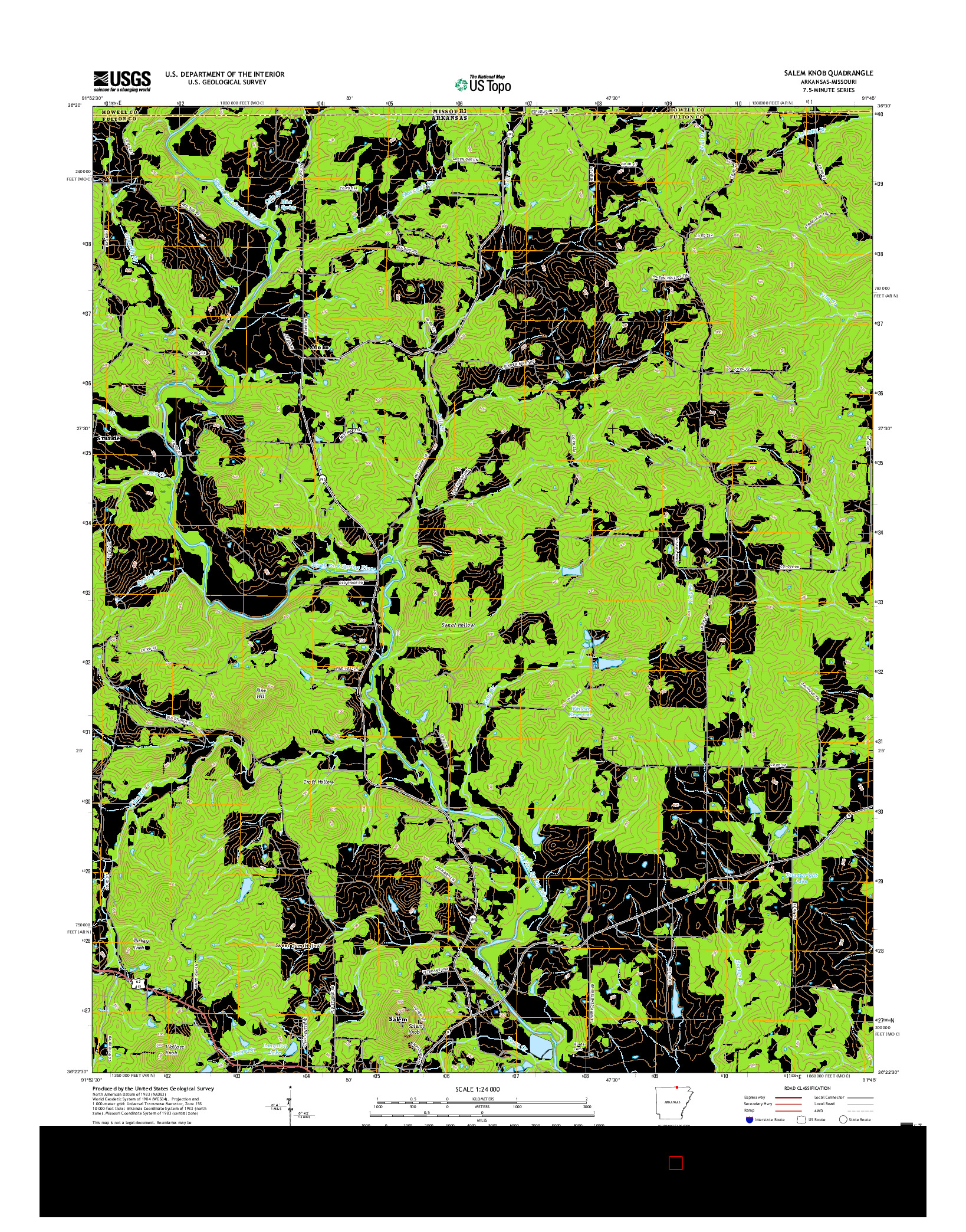 USGS US TOPO 7.5-MINUTE MAP FOR SALEM KNOB, AR-MO 2017