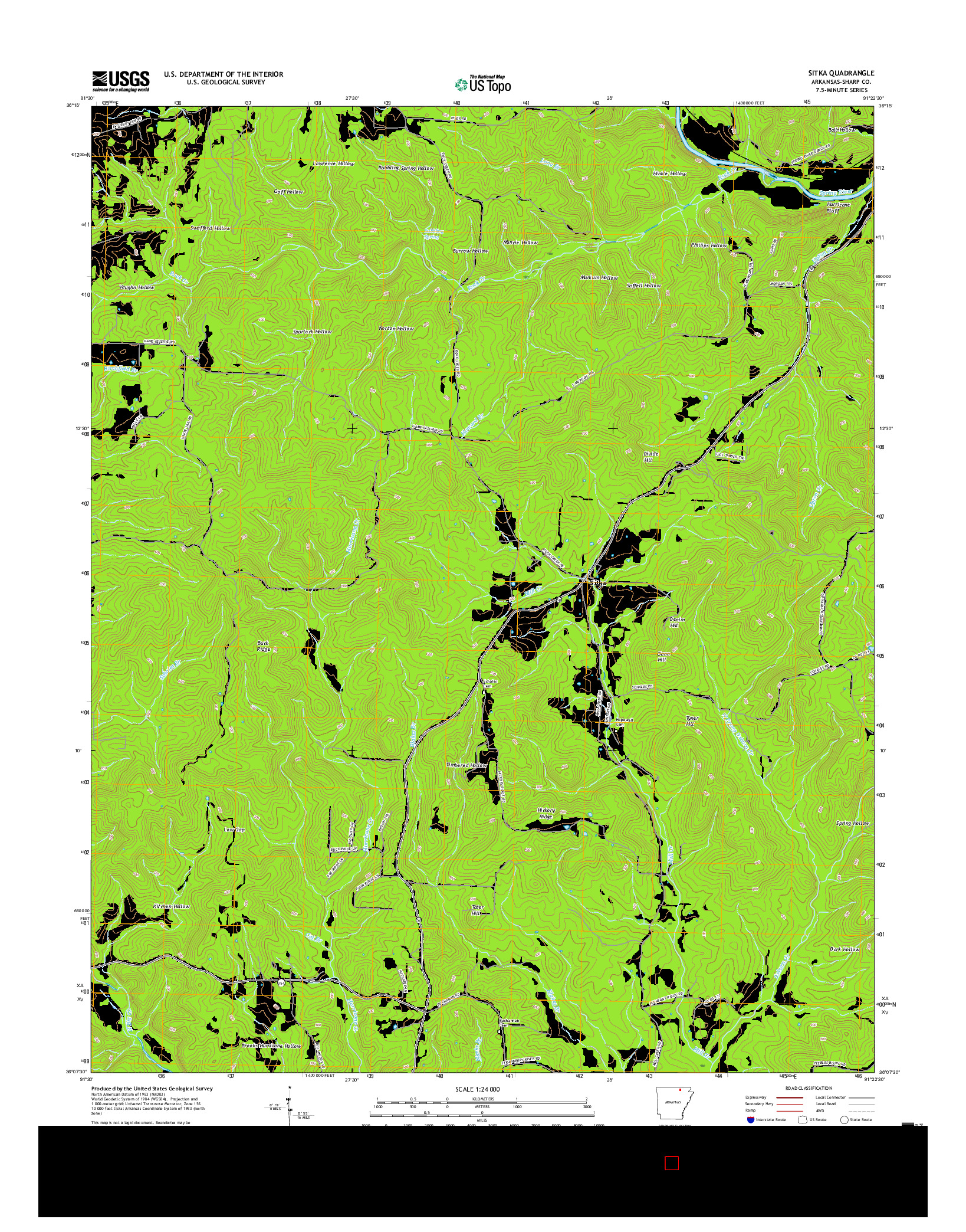 USGS US TOPO 7.5-MINUTE MAP FOR SITKA, AR 2017