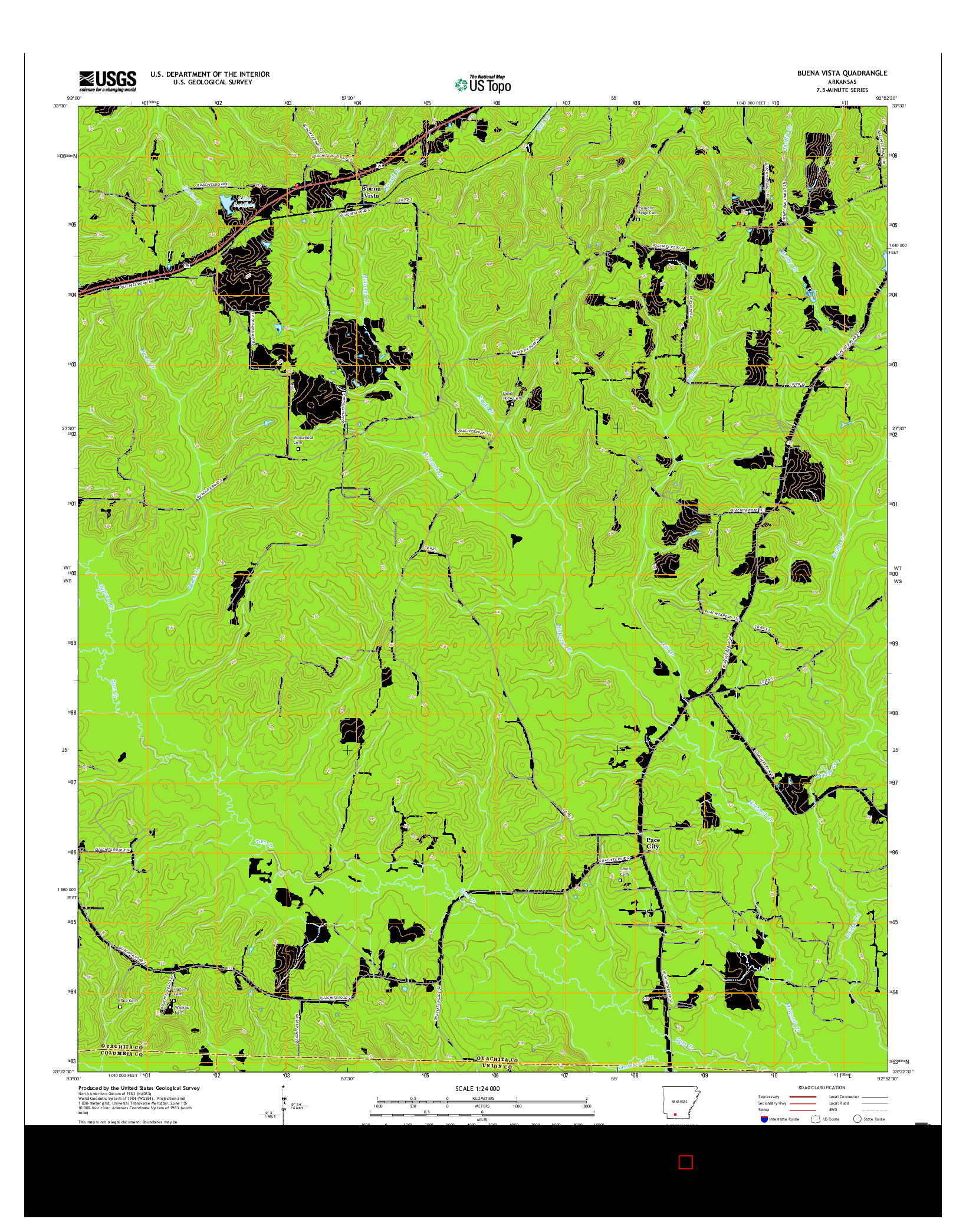 USGS US TOPO 7.5-MINUTE MAP FOR BUENA VISTA, AR 2017