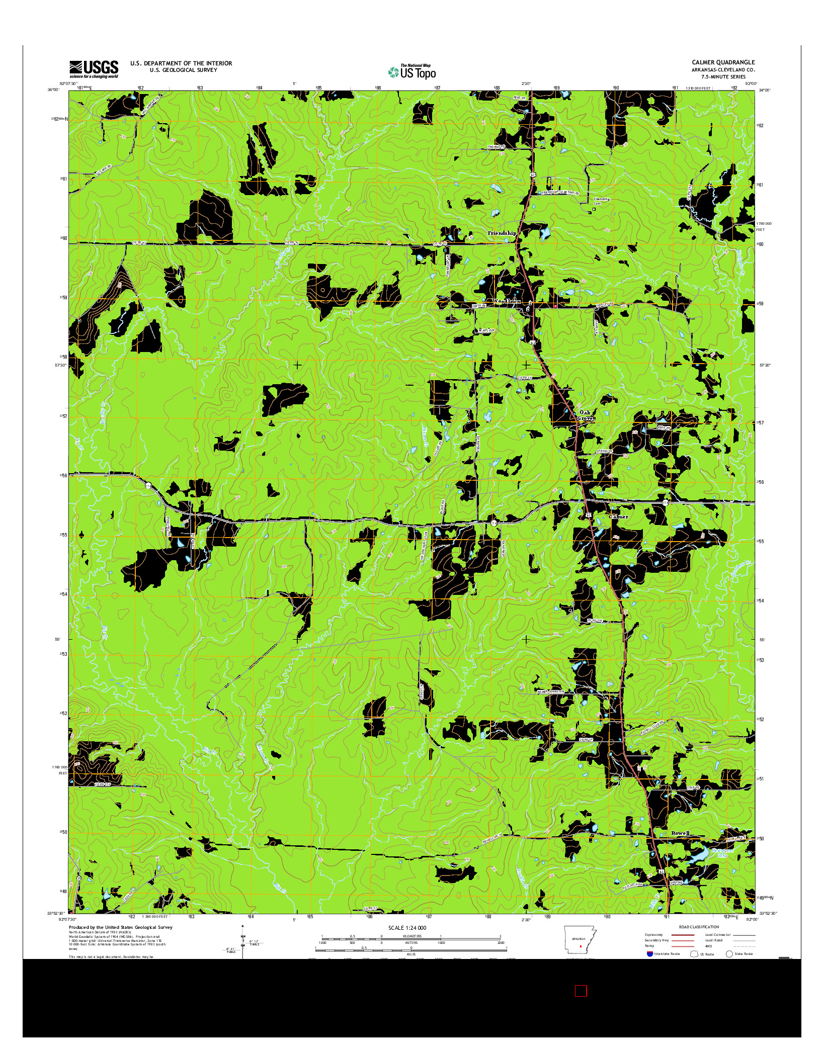 USGS US TOPO 7.5-MINUTE MAP FOR CALMER, AR 2017