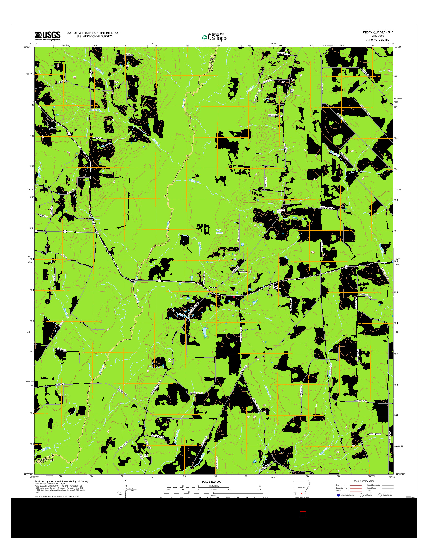 USGS US TOPO 7.5-MINUTE MAP FOR JERSEY, AR 2017