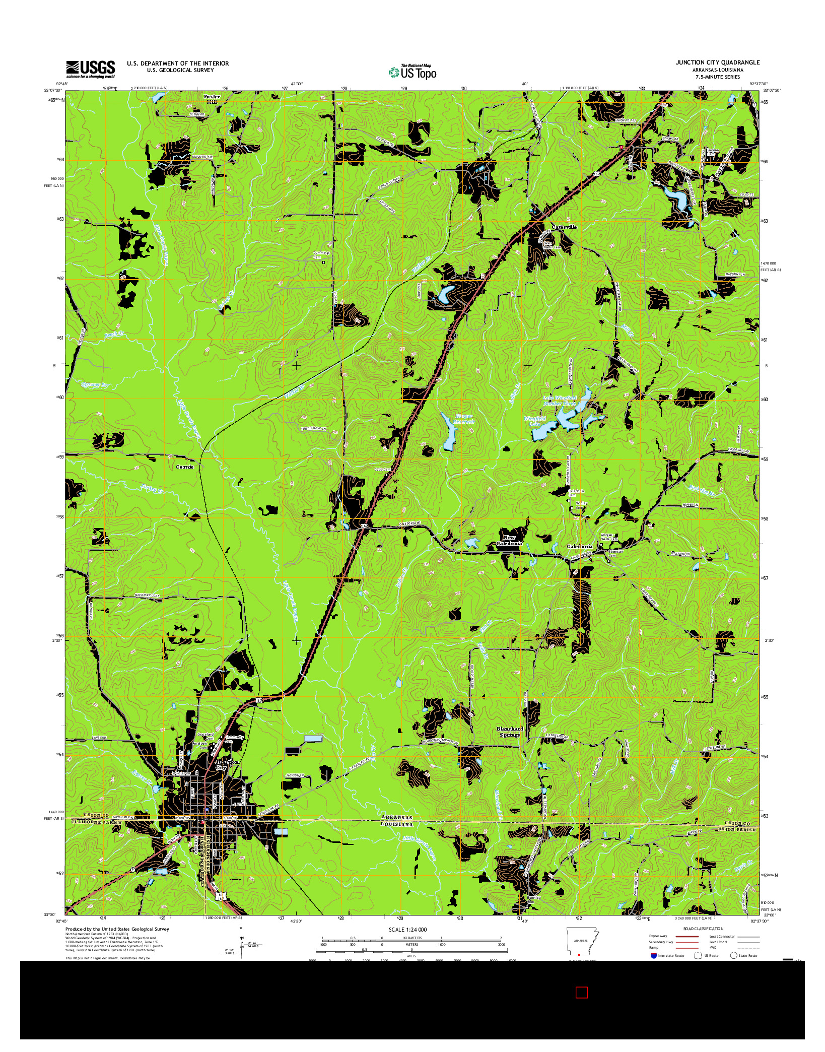 USGS US TOPO 7.5-MINUTE MAP FOR JUNCTION CITY, AR-LA 2017