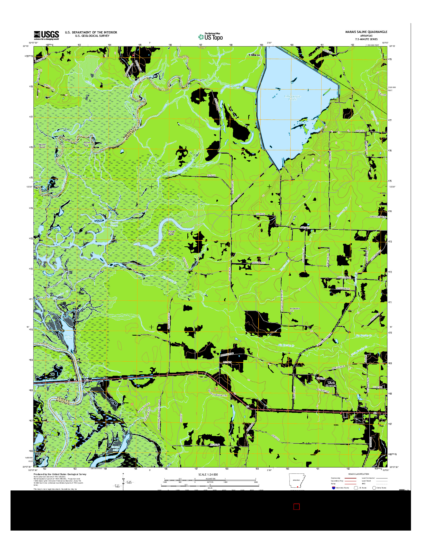 USGS US TOPO 7.5-MINUTE MAP FOR MARAIS SALINE, AR 2017