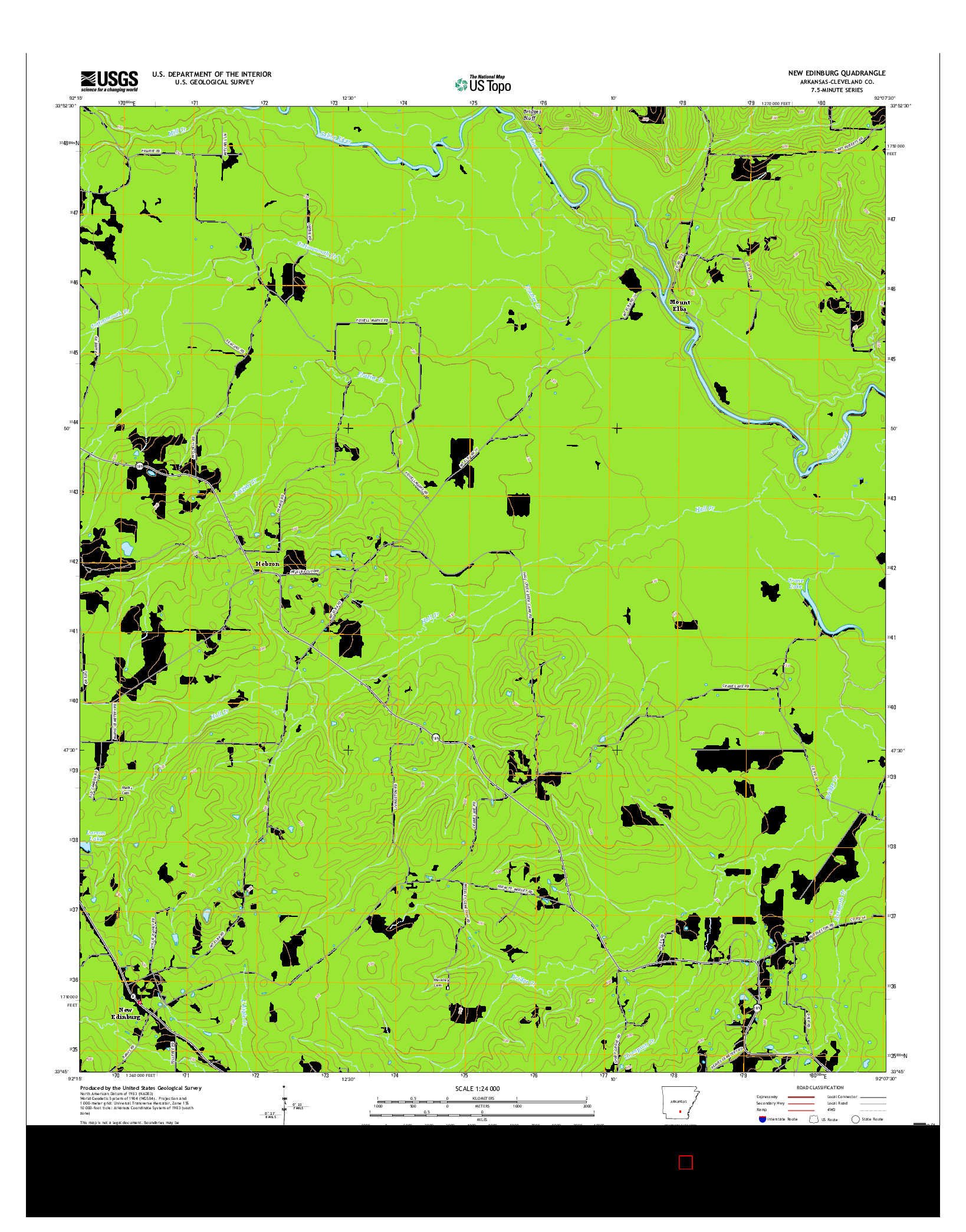 USGS US TOPO 7.5-MINUTE MAP FOR NEW EDINBURG, AR 2017