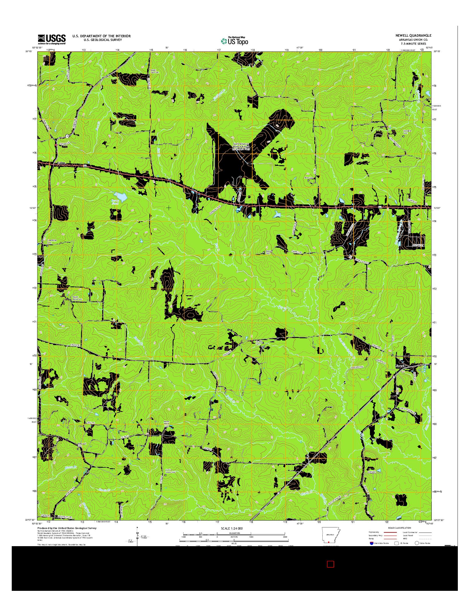 USGS US TOPO 7.5-MINUTE MAP FOR NEWELL, AR 2017