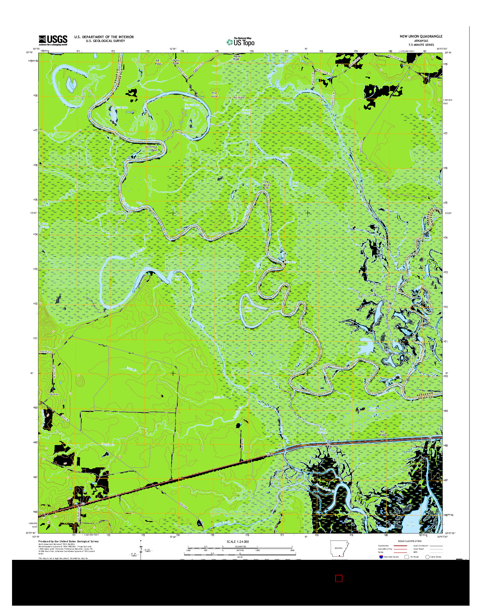 USGS US TOPO 7.5-MINUTE MAP FOR NEW UNION, AR 2017