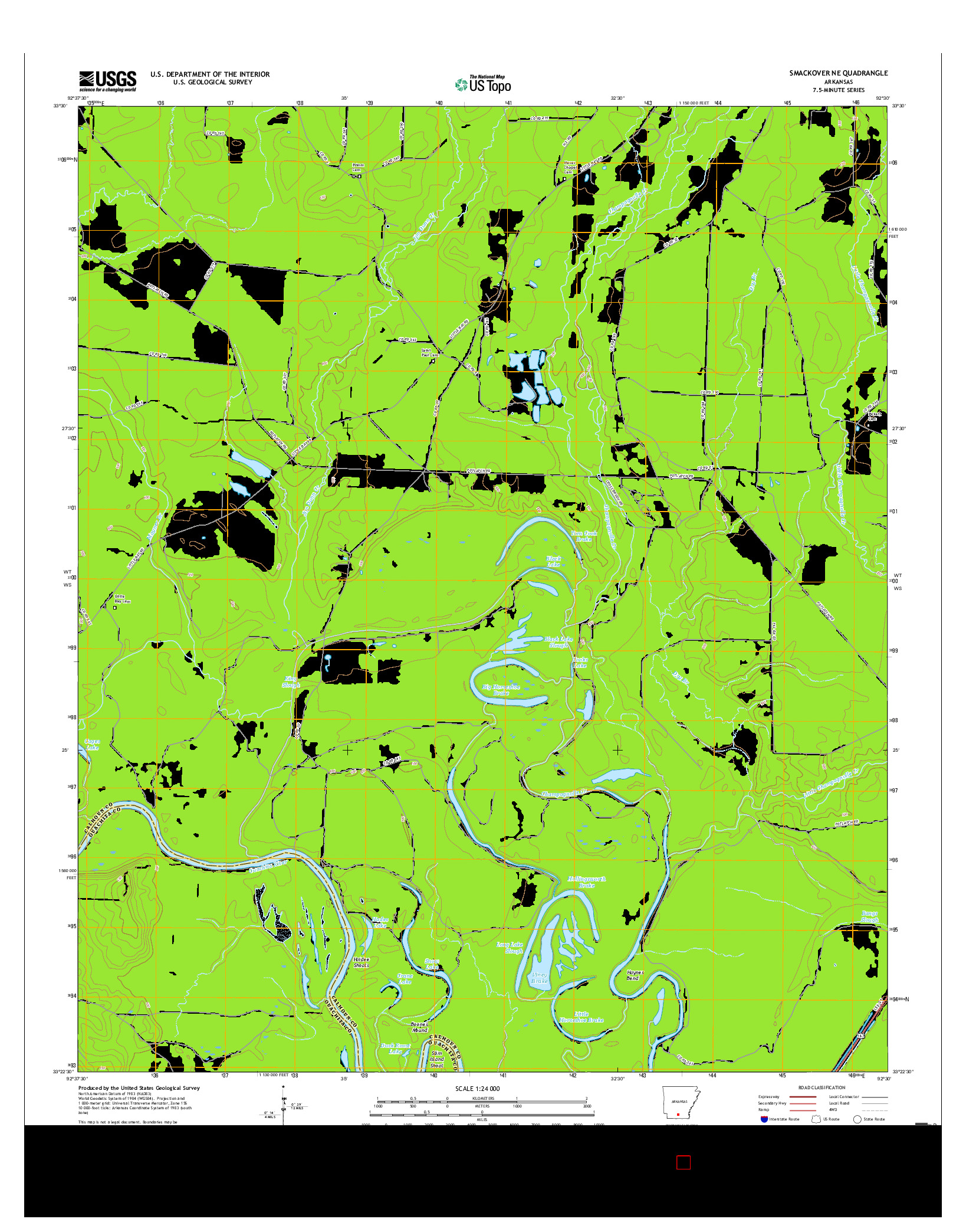 USGS US TOPO 7.5-MINUTE MAP FOR SMACKOVER NE, AR 2017