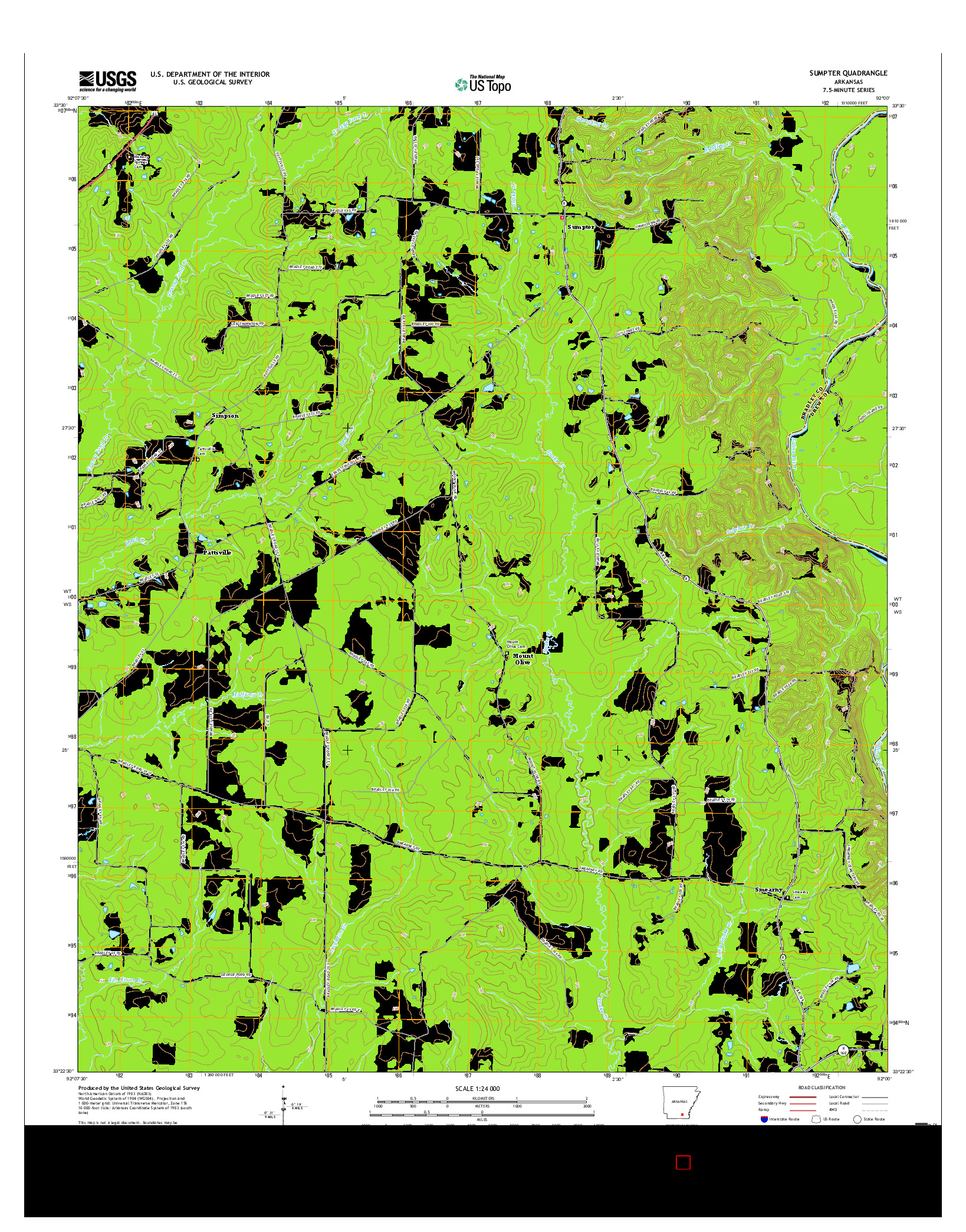 USGS US TOPO 7.5-MINUTE MAP FOR SUMPTER, AR 2017