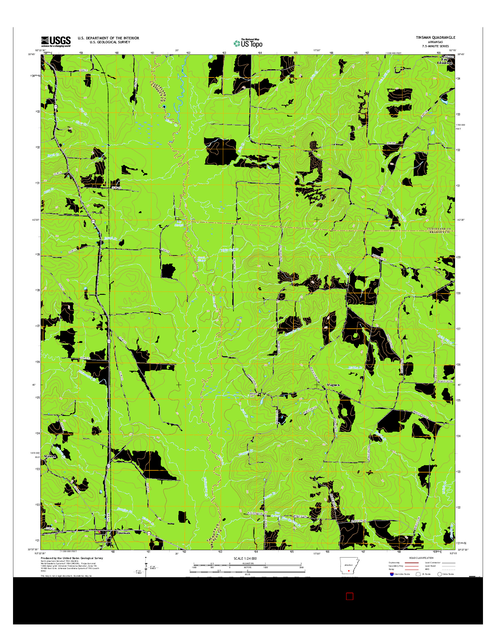 USGS US TOPO 7.5-MINUTE MAP FOR TINSMAN, AR 2017