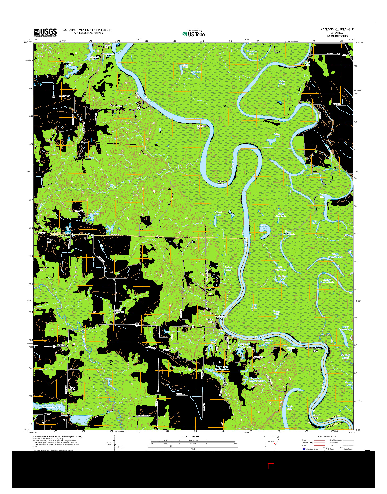 USGS US TOPO 7.5-MINUTE MAP FOR ABERDEEN, AR 2017