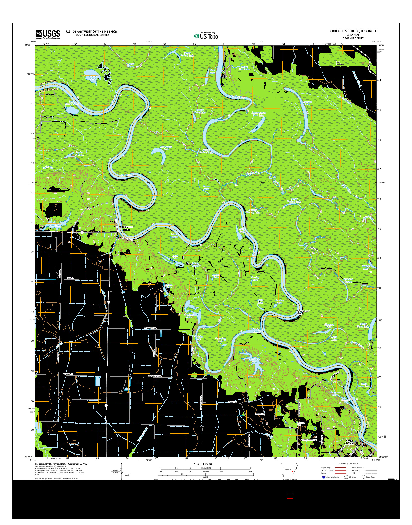 USGS US TOPO 7.5-MINUTE MAP FOR CROCKETTS BLUFF, AR 2017