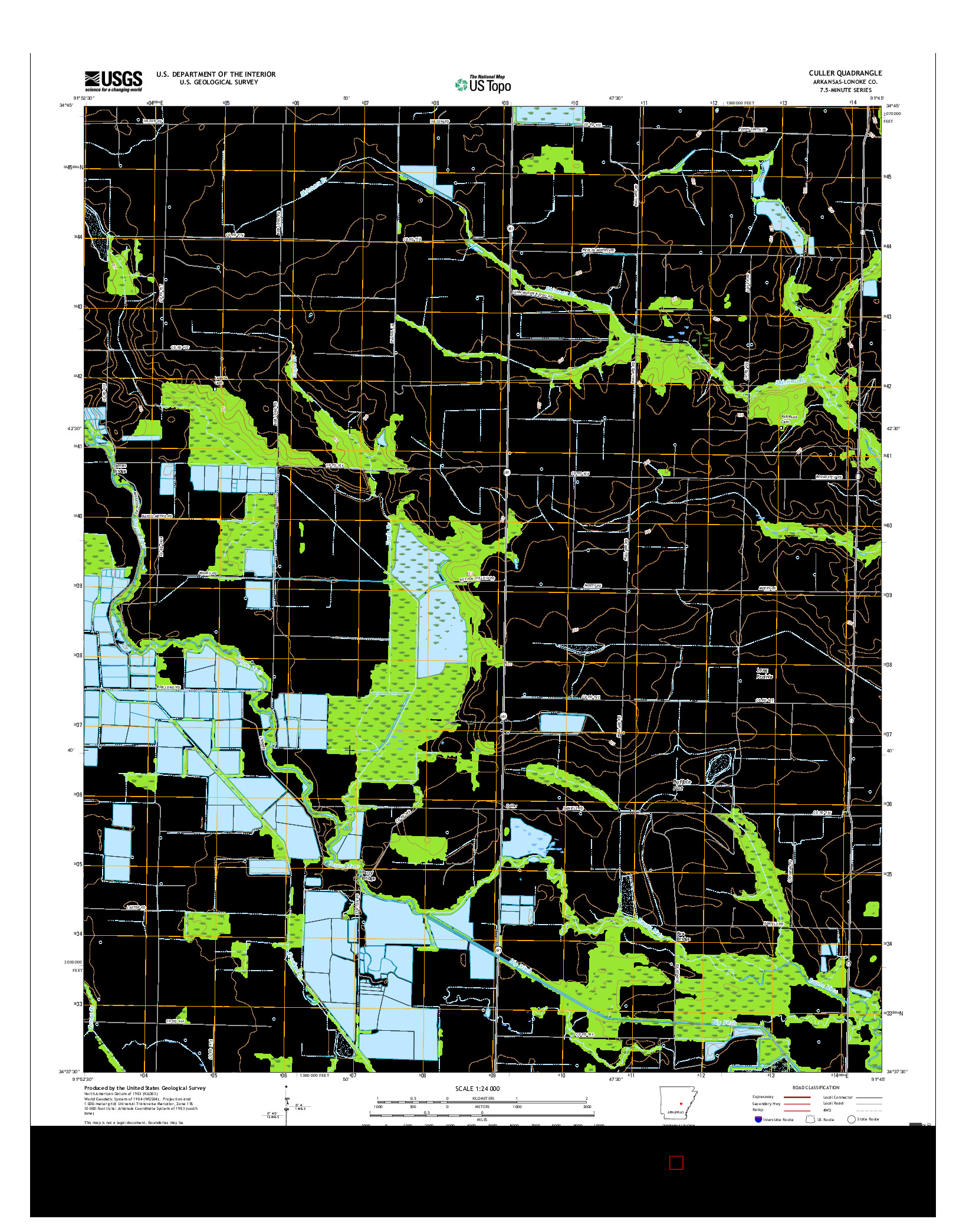 USGS US TOPO 7.5-MINUTE MAP FOR CULLER, AR 2017