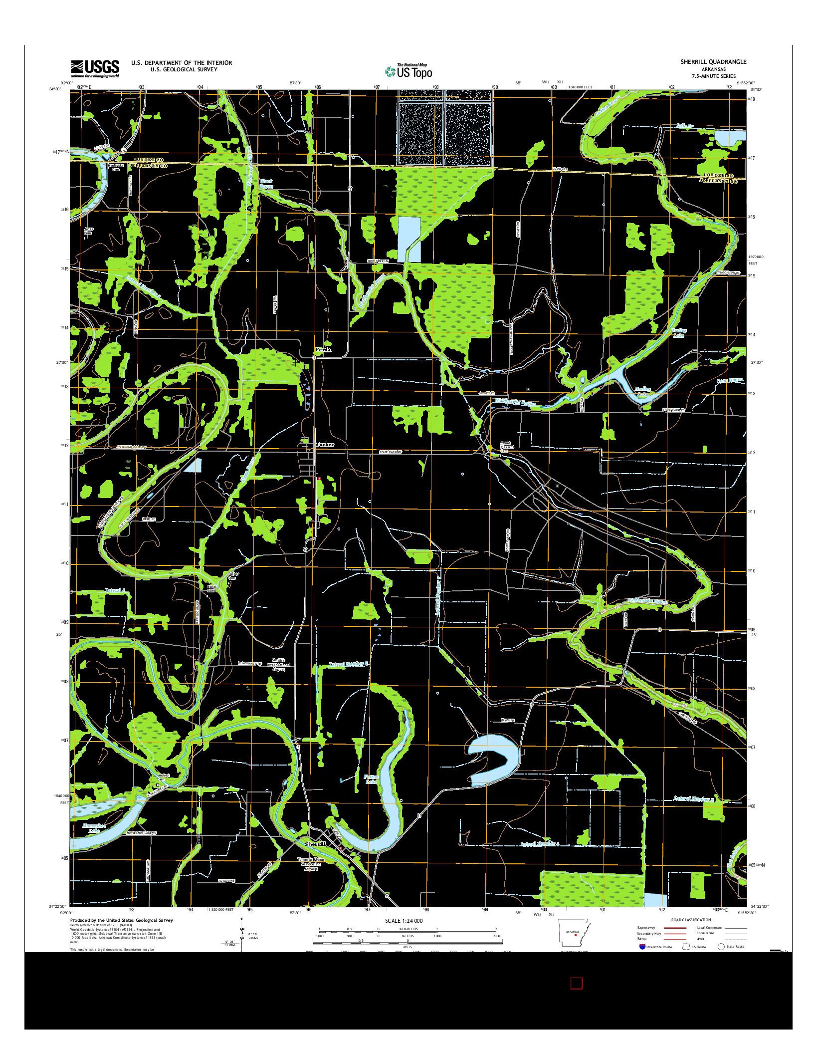 USGS US TOPO 7.5-MINUTE MAP FOR SHERRILL, AR 2017