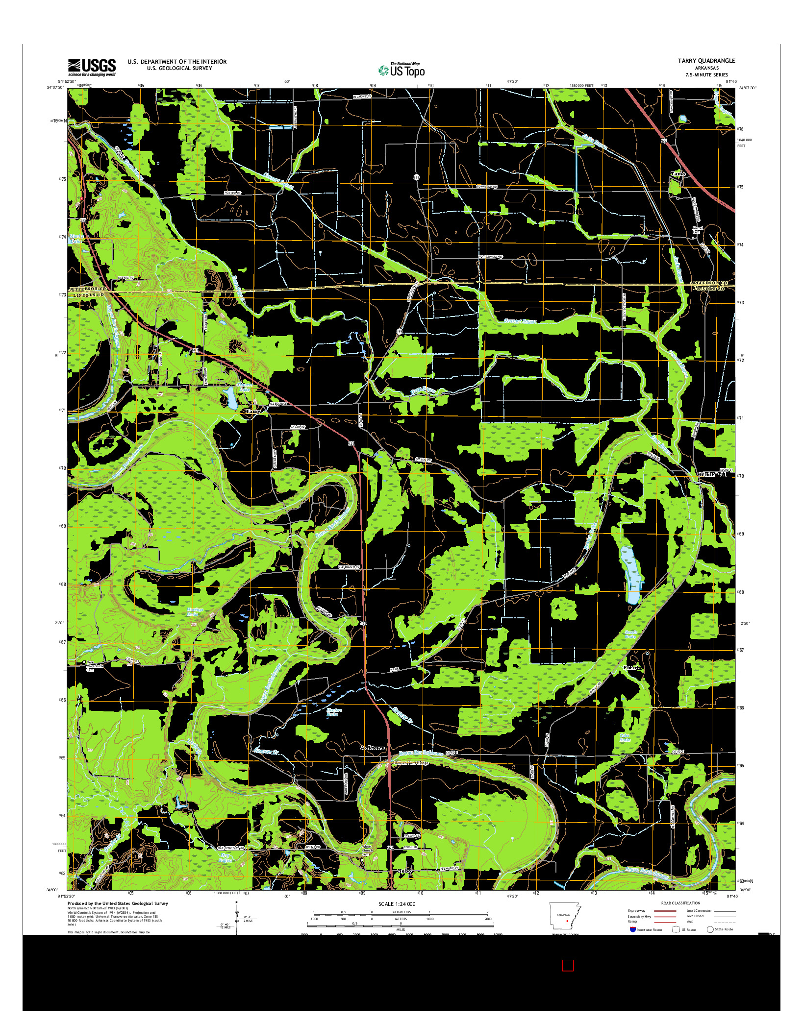 USGS US TOPO 7.5-MINUTE MAP FOR TARRY, AR 2017