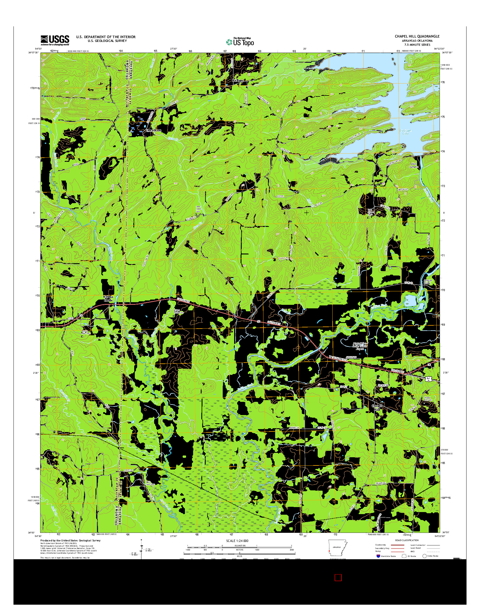 USGS US TOPO 7.5-MINUTE MAP FOR CHAPEL HILL, AR-OK 2017