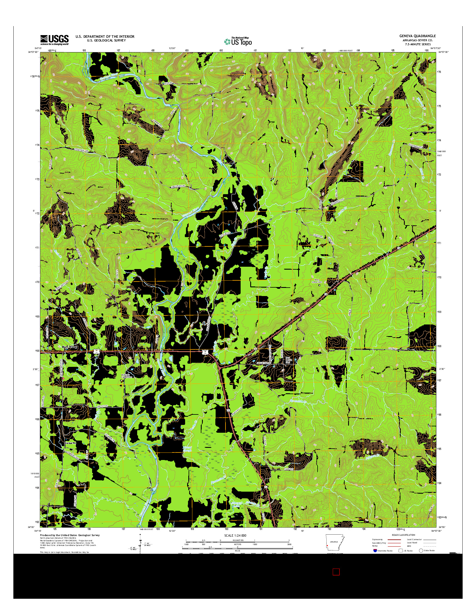 USGS US TOPO 7.5-MINUTE MAP FOR GENEVA, AR 2017