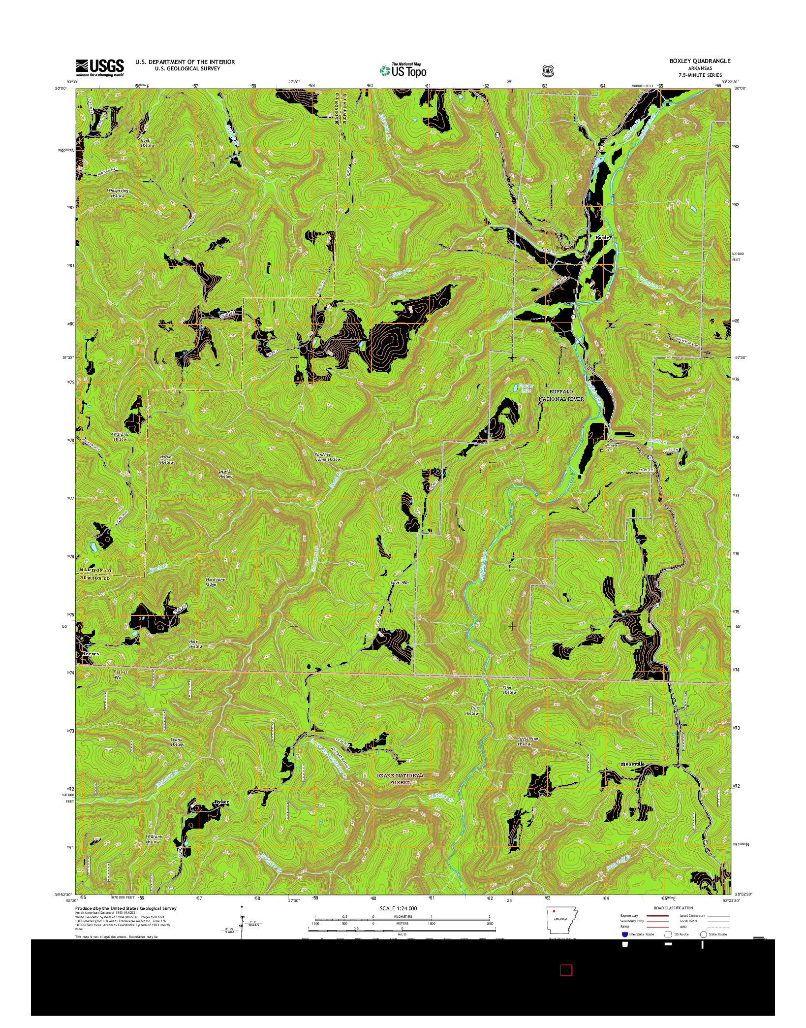 USGS US TOPO 7.5-MINUTE MAP FOR BOXLEY, AR 2017