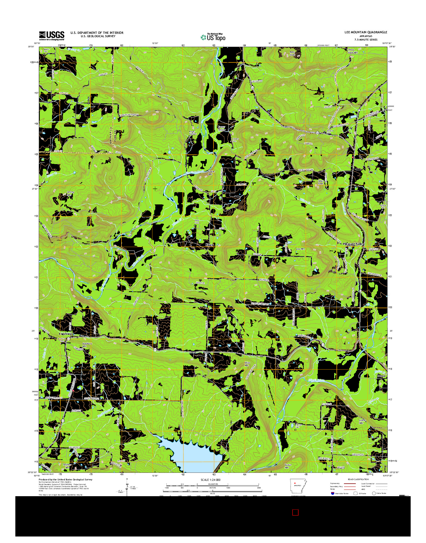 USGS US TOPO 7.5-MINUTE MAP FOR LEE MOUNTAIN, AR 2017