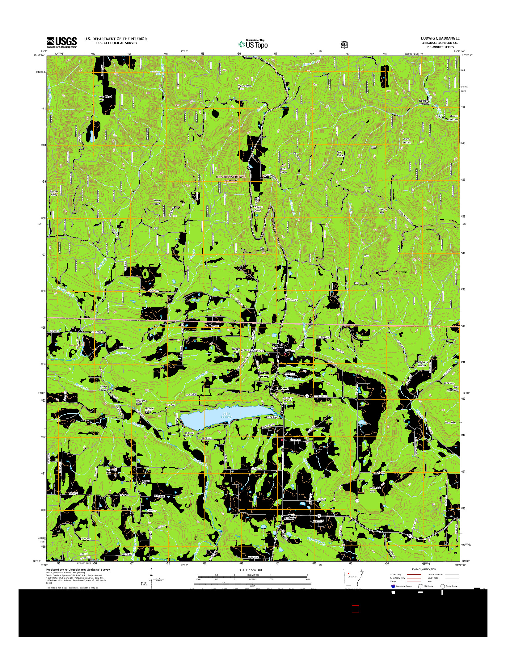 USGS US TOPO 7.5-MINUTE MAP FOR LUDWIG, AR 2017