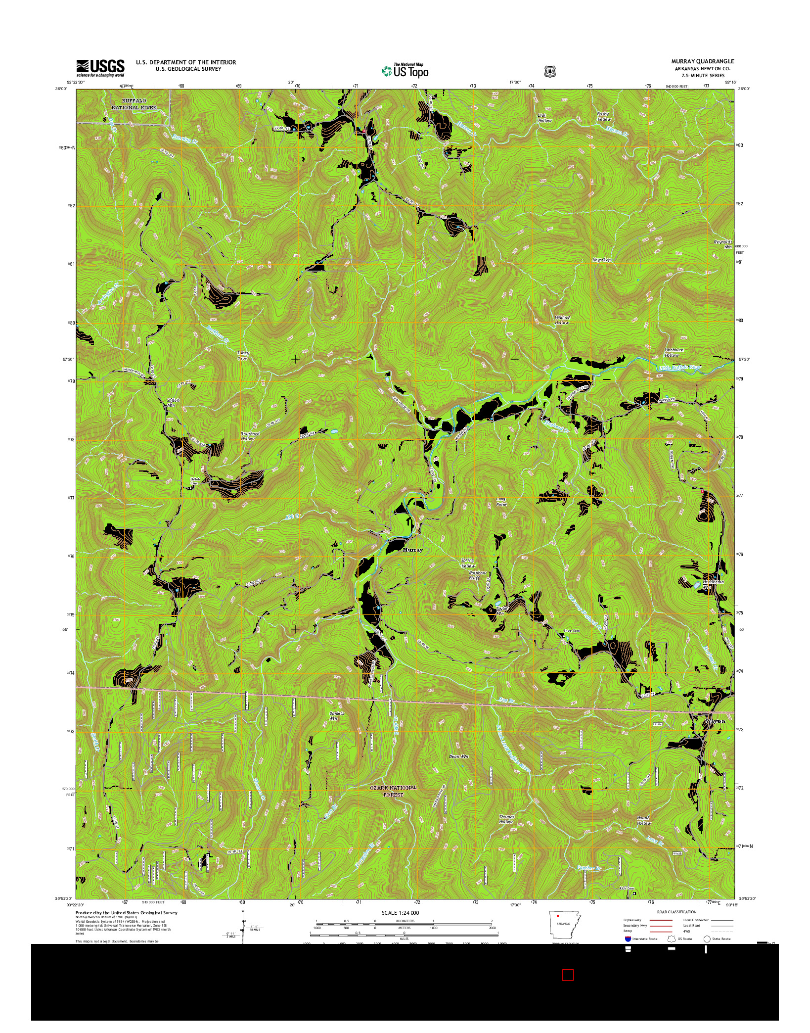 USGS US TOPO 7.5-MINUTE MAP FOR MURRAY, AR 2017