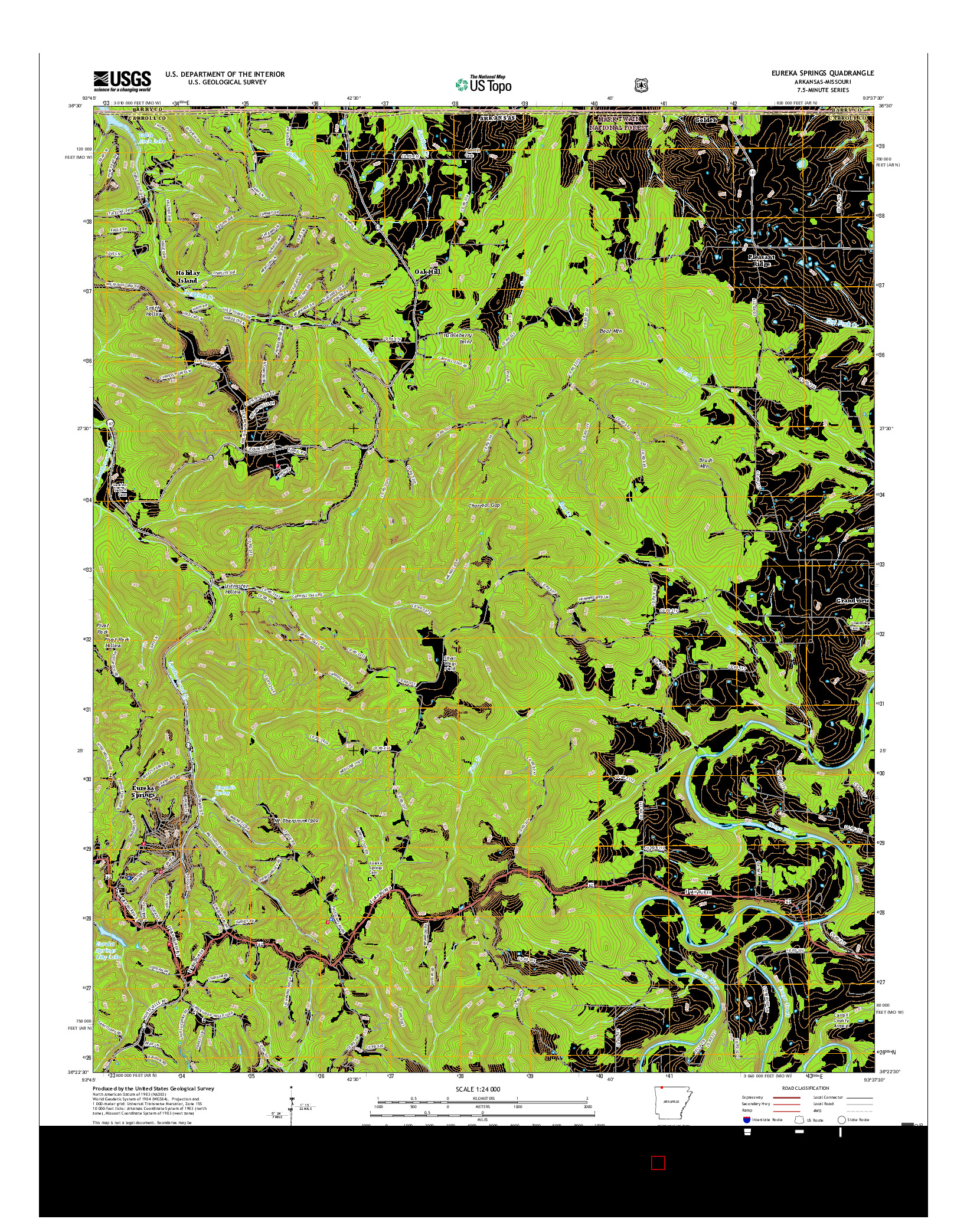 USGS US TOPO 7.5-MINUTE MAP FOR EUREKA SPRINGS, AR-MO 2017