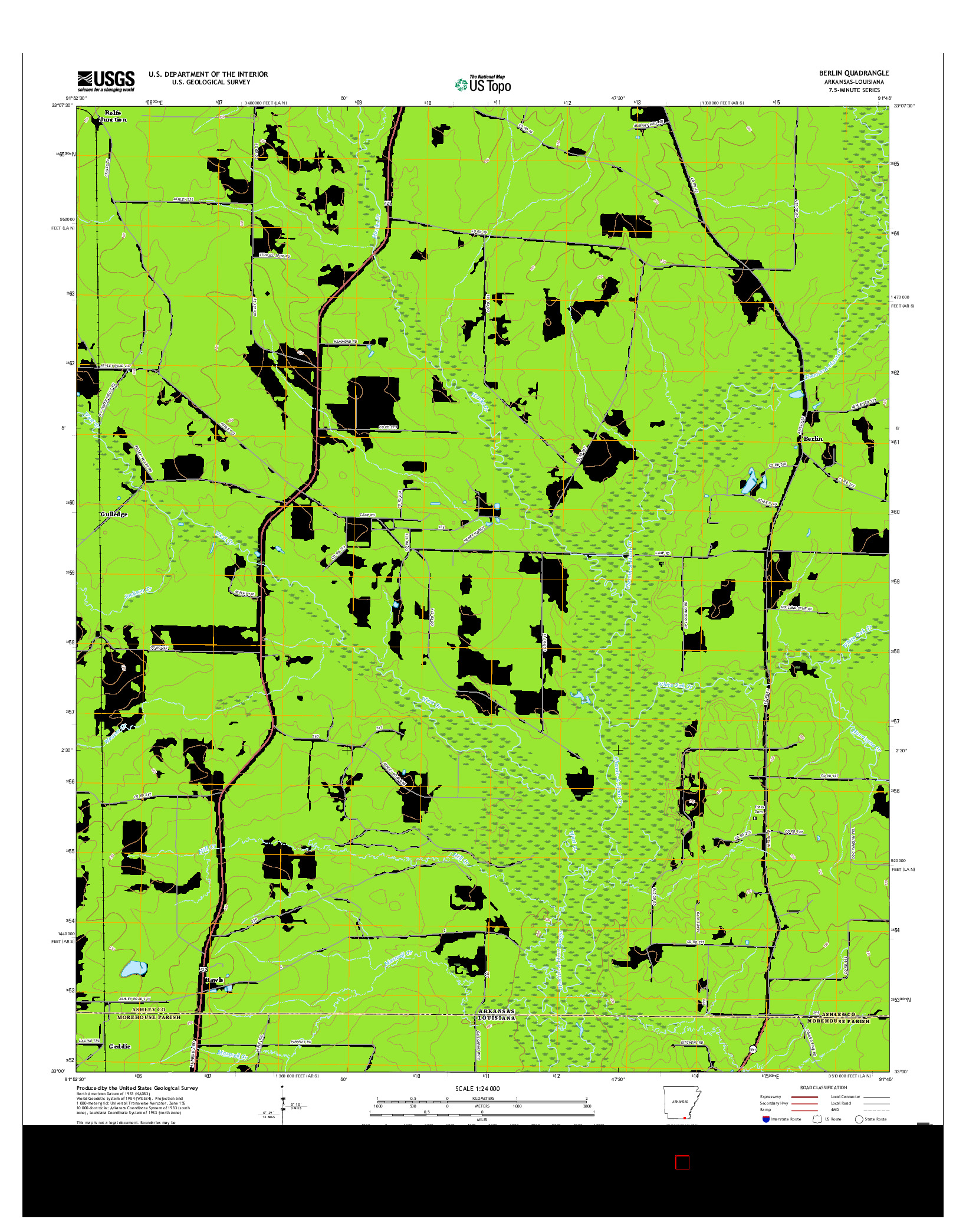 USGS US TOPO 7.5-MINUTE MAP FOR BERLIN, AR-LA 2017