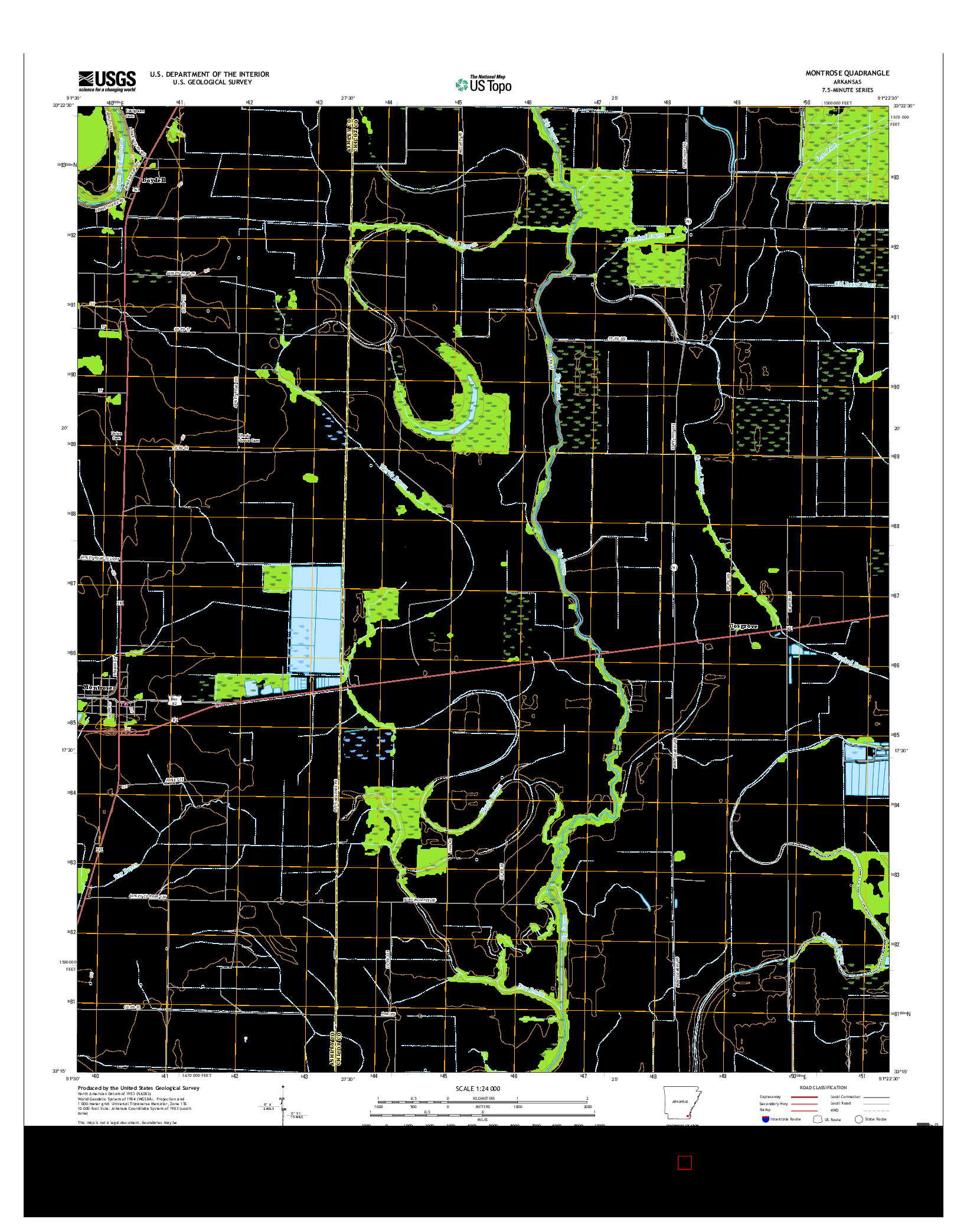 USGS US TOPO 7.5-MINUTE MAP FOR MONTROSE, AR 2017