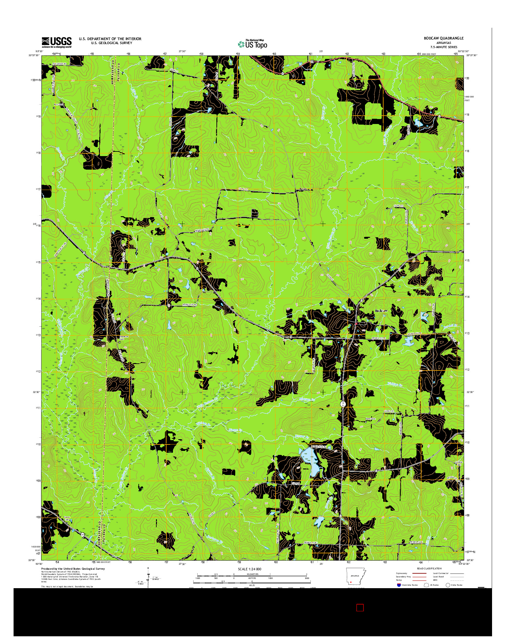 USGS US TOPO 7.5-MINUTE MAP FOR BODCAW, AR 2017