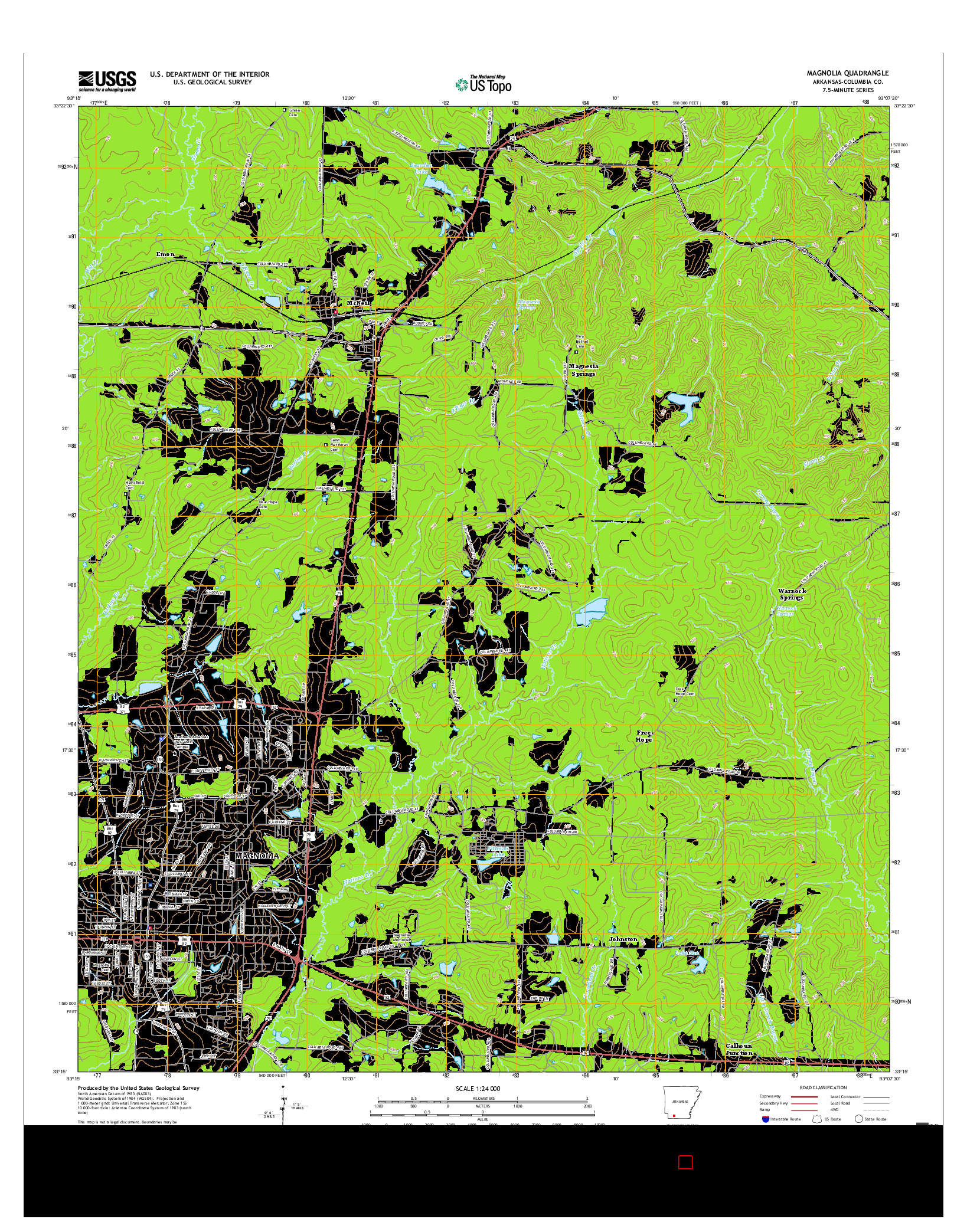 USGS US TOPO 7.5-MINUTE MAP FOR MAGNOLIA, AR 2017