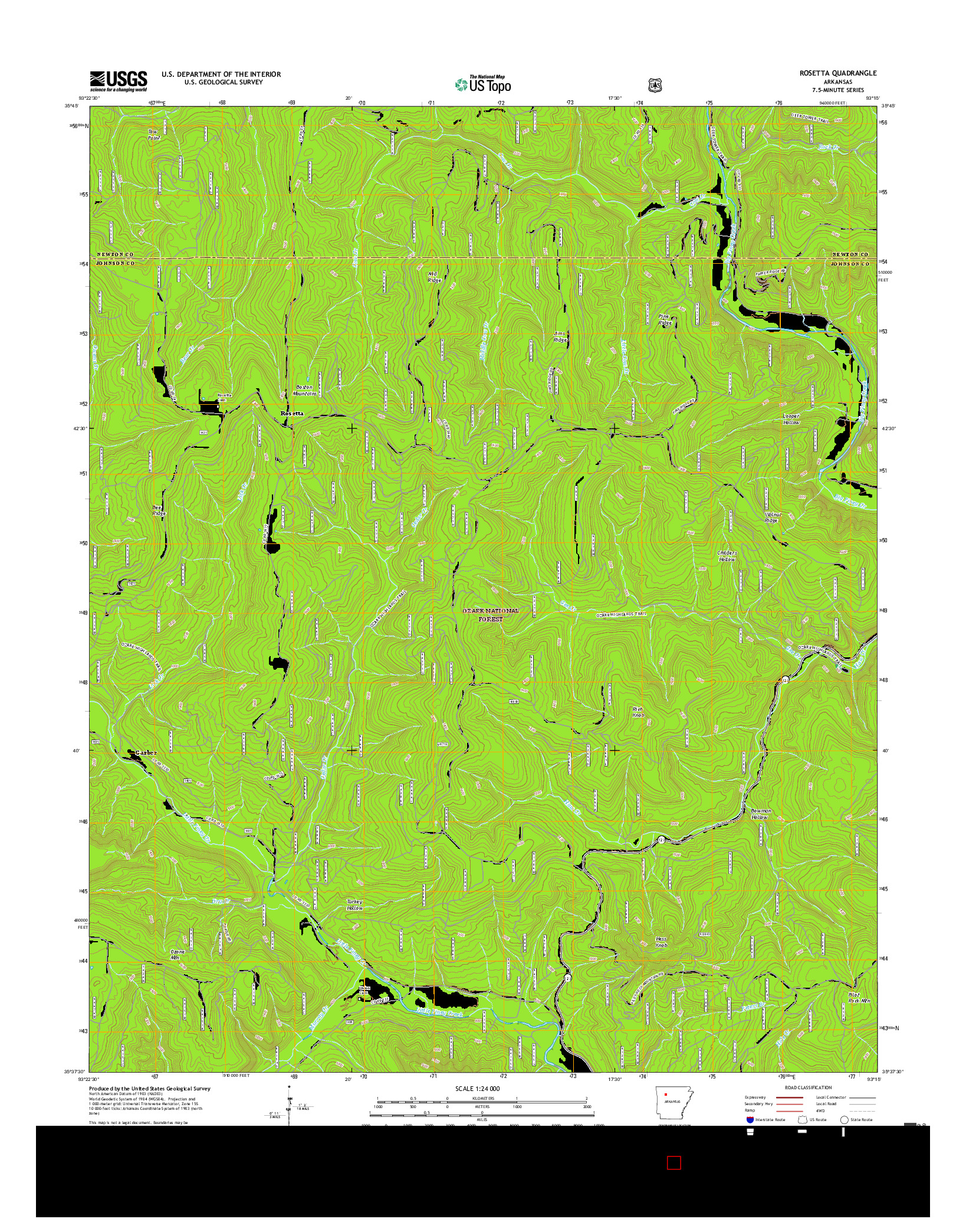 USGS US TOPO 7.5-MINUTE MAP FOR ROSETTA, AR 2017