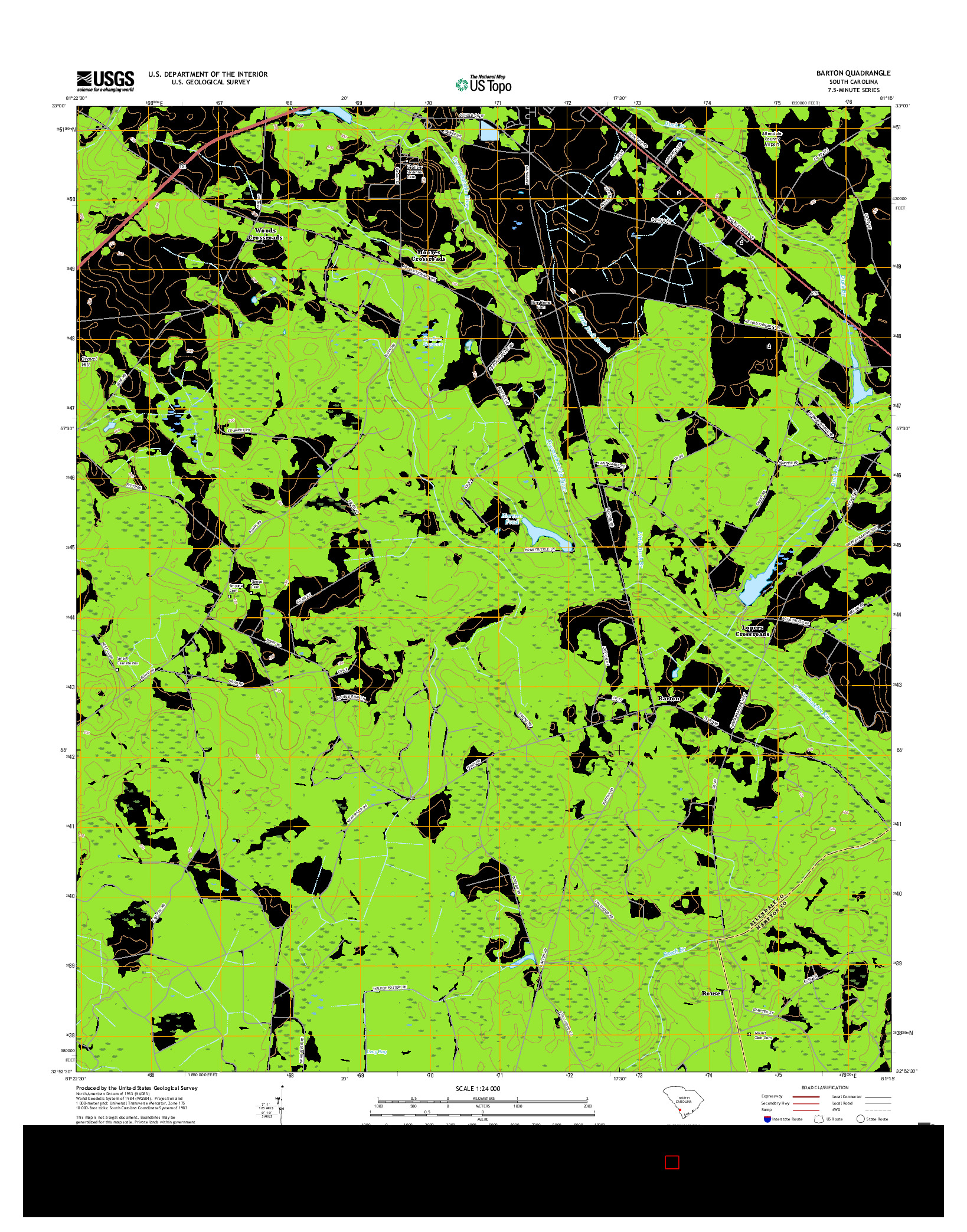 USGS US TOPO 7.5-MINUTE MAP FOR BARTON, SC 2017