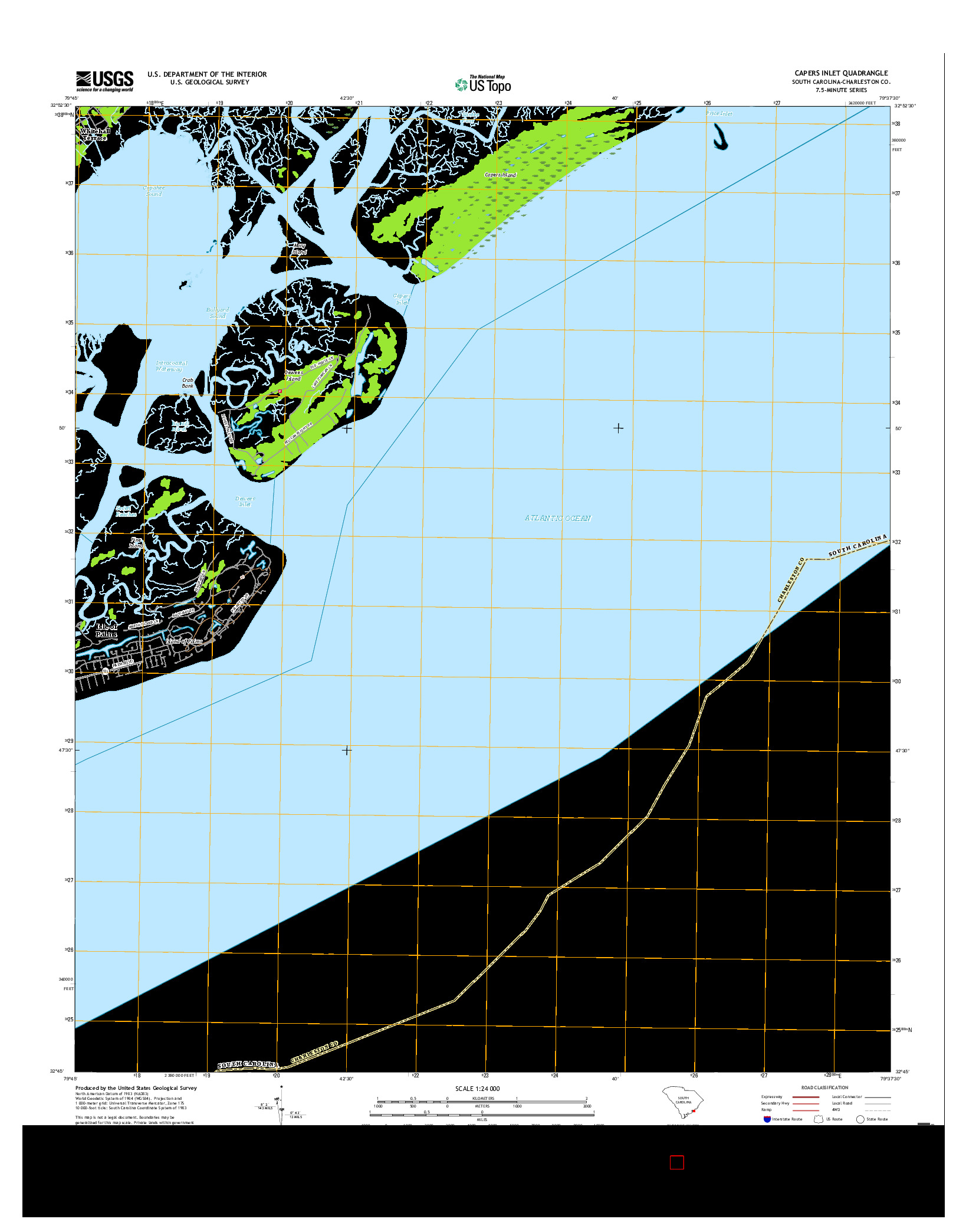 USGS US TOPO 7.5-MINUTE MAP FOR CAPERS INLET, SC 2017