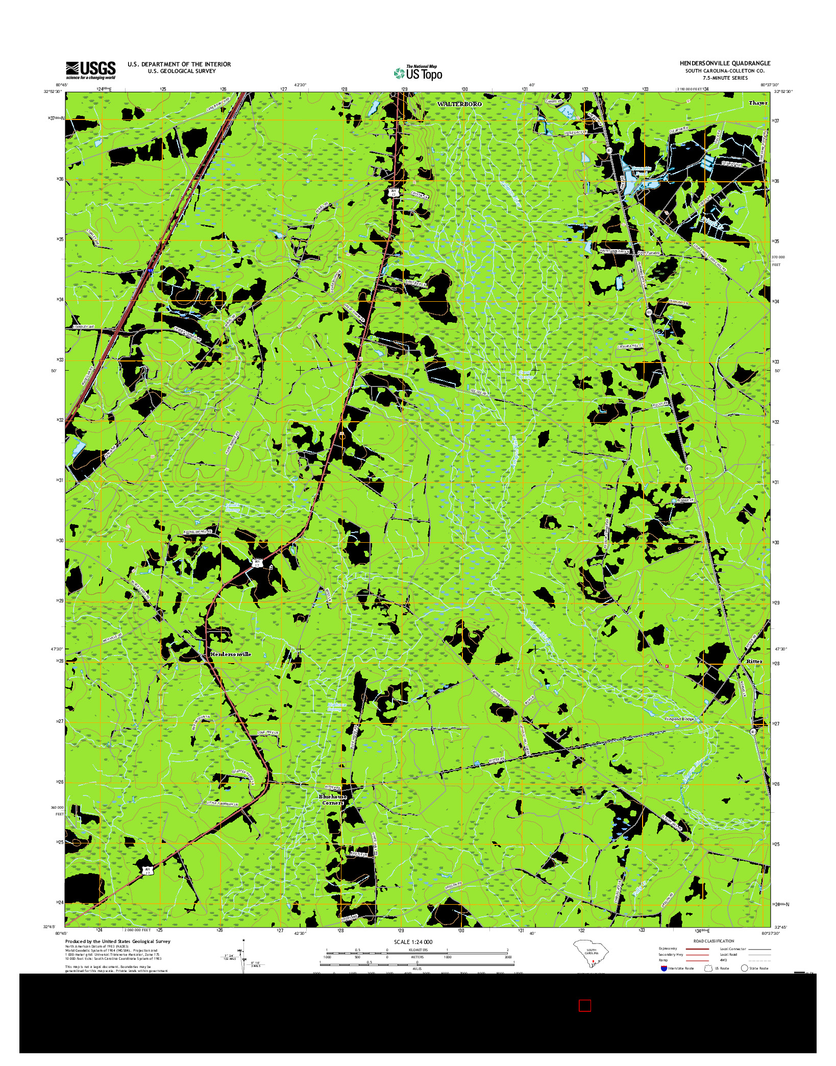 USGS US TOPO 7.5-MINUTE MAP FOR HENDERSONVILLE, SC 2017